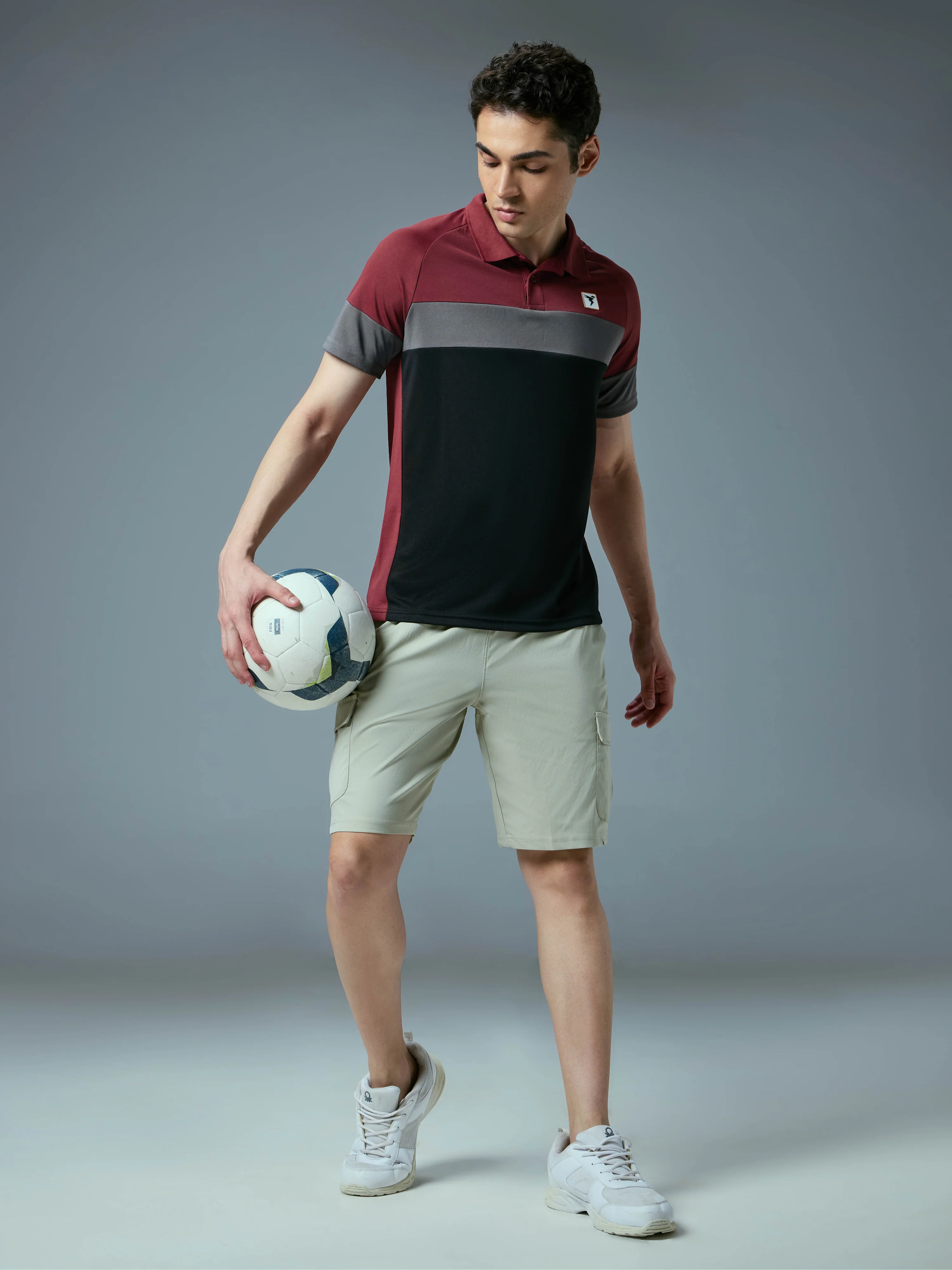 Men Colorblock Slim Fit Polo T-shirt with TECHNO COOL+ - Image 5