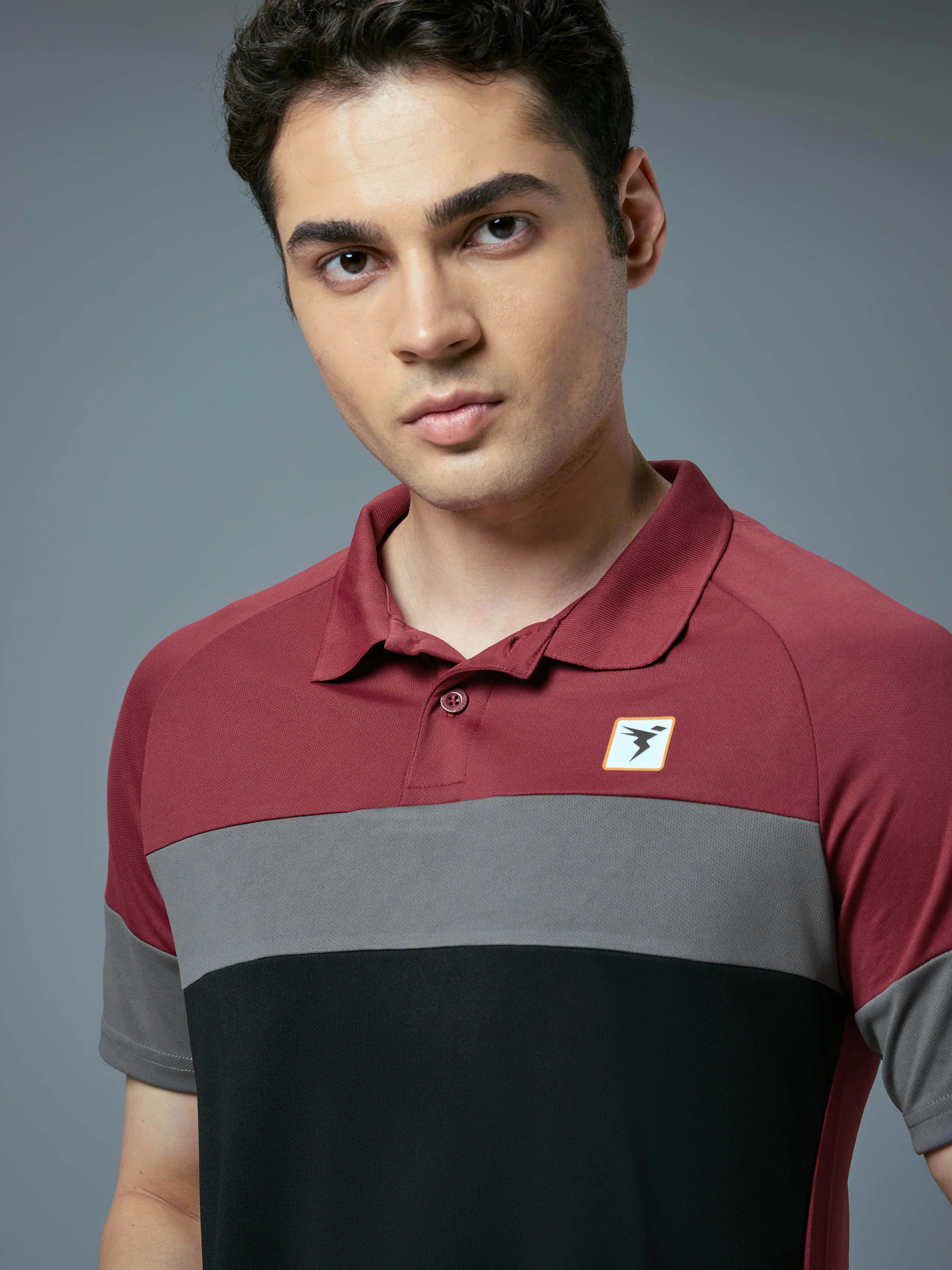 Men Colorblock Slim Fit Polo T-shirt with TECHNO COOL+ - Image 6