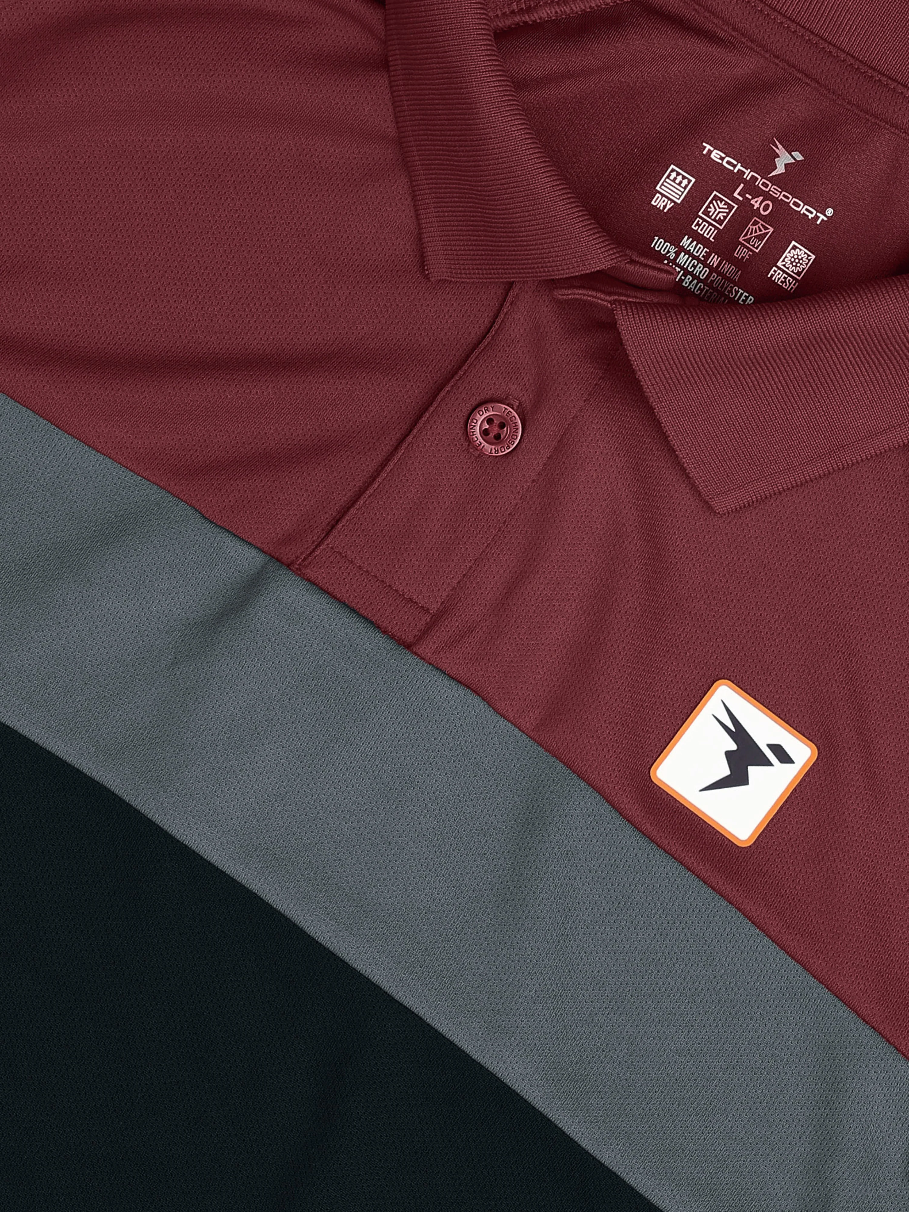 Men Colorblock Slim Fit Polo T-shirt with TECHNO COOL+ - Image 7