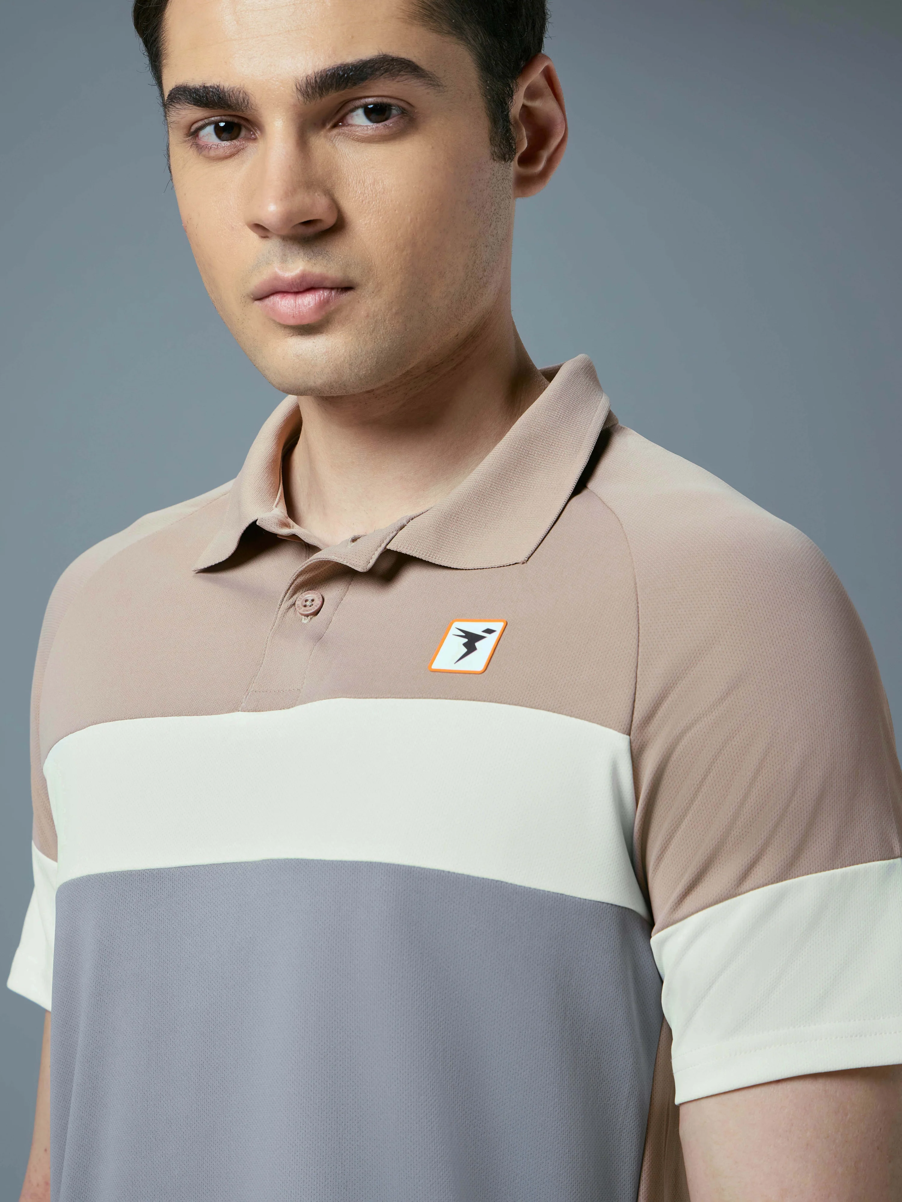 Men Colorblock Slim Fit Polo T-shirt with TECHNO COOL+ - Image 6