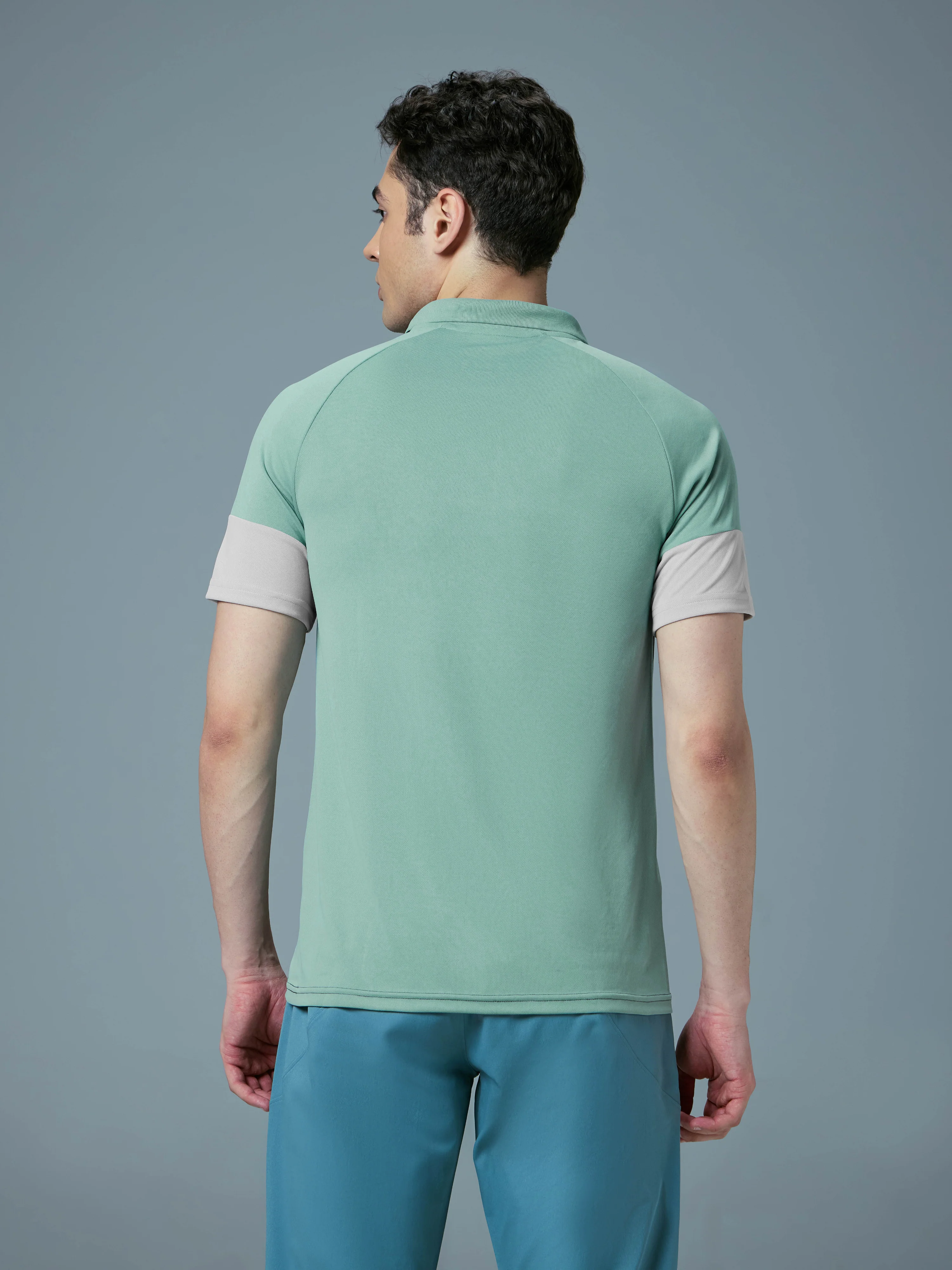 Men Colorblock Slim Fit Polo T-shirt with TECHNO COOL+ - Image 3