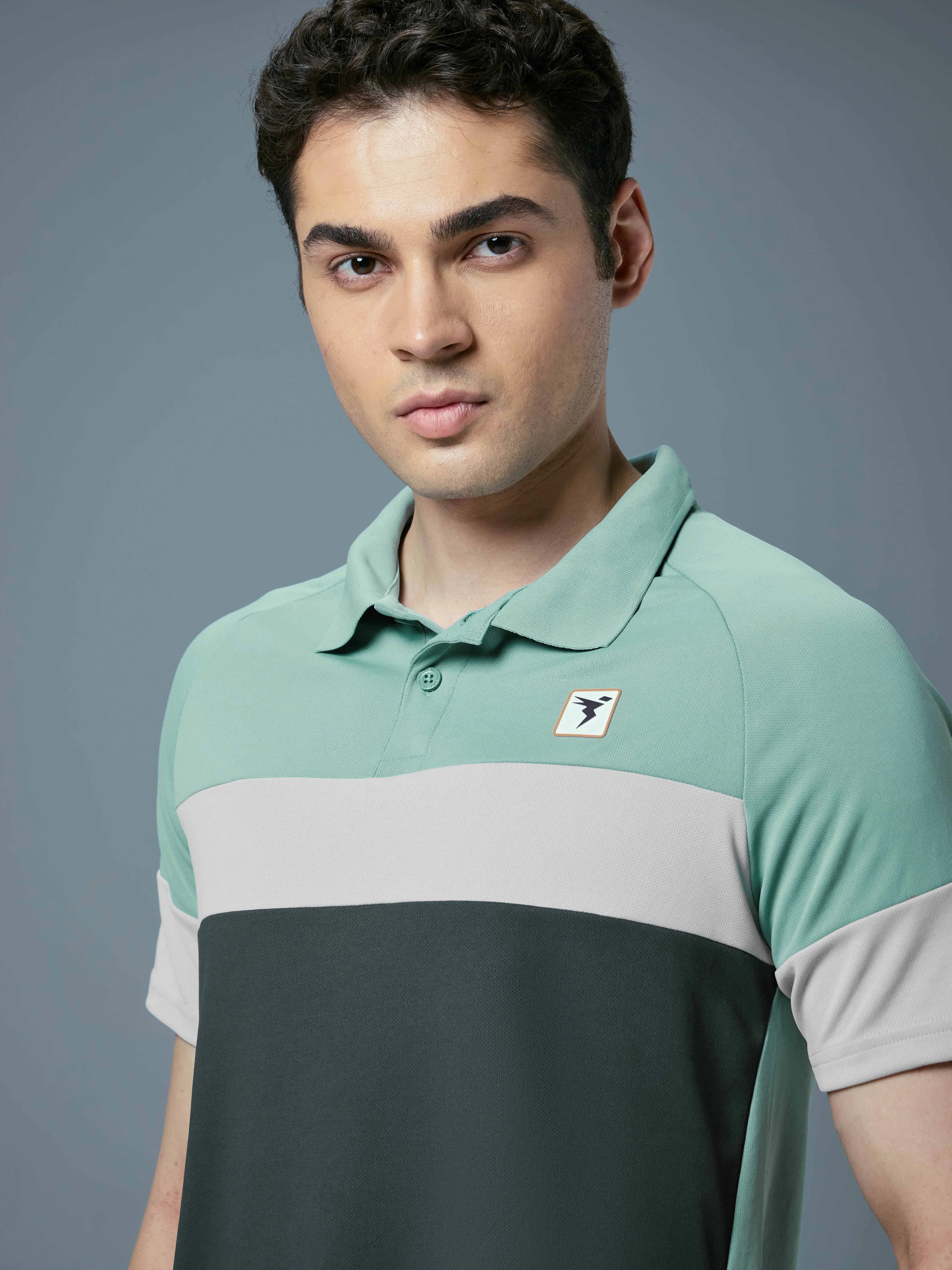 Men Colorblock Slim Fit Polo T-shirt with TECHNO COOL+ - Image 6