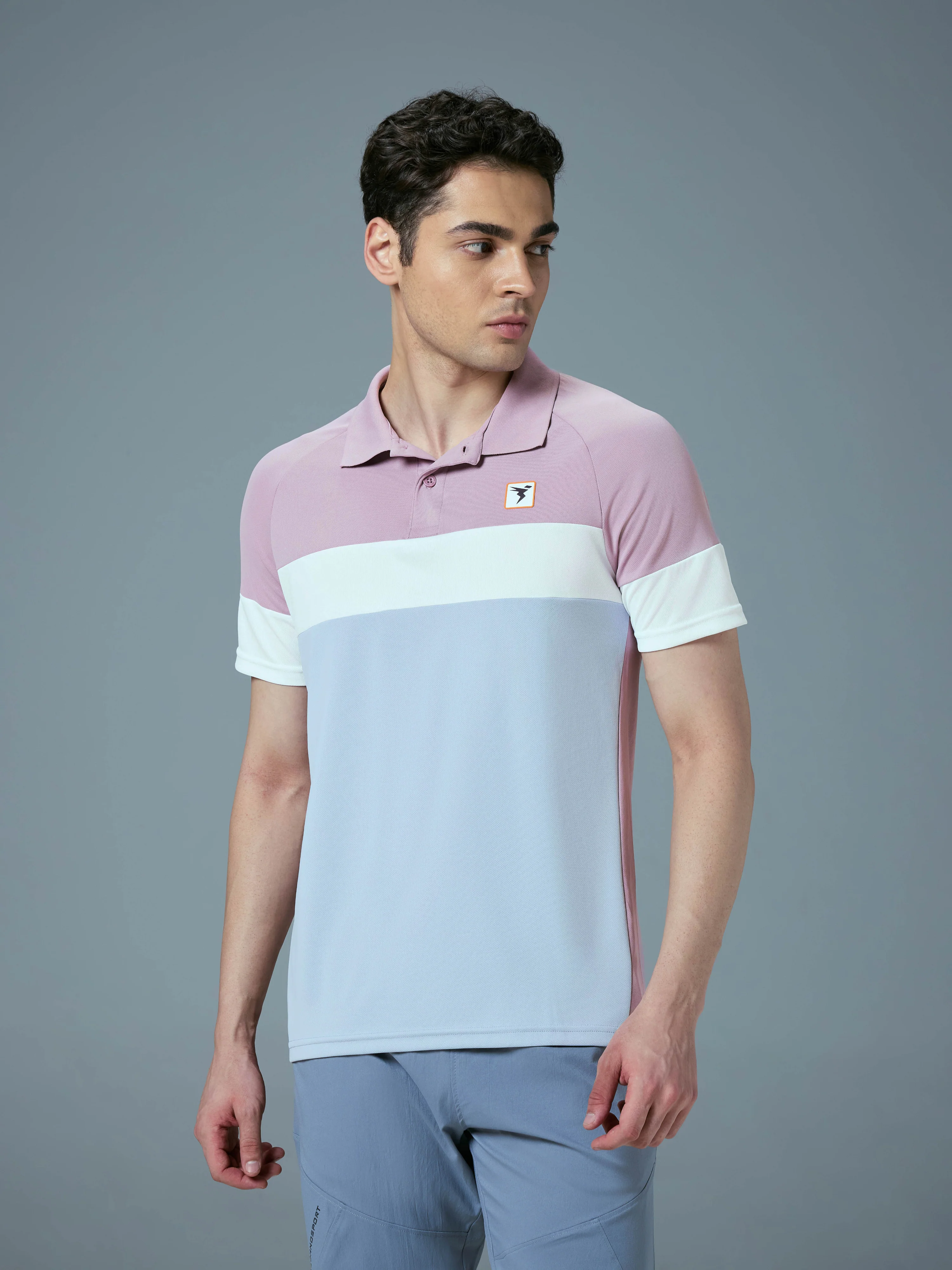 Men Colorblock Slim Fit Polo T-shirt with TECHNO COOL+ - Image 2