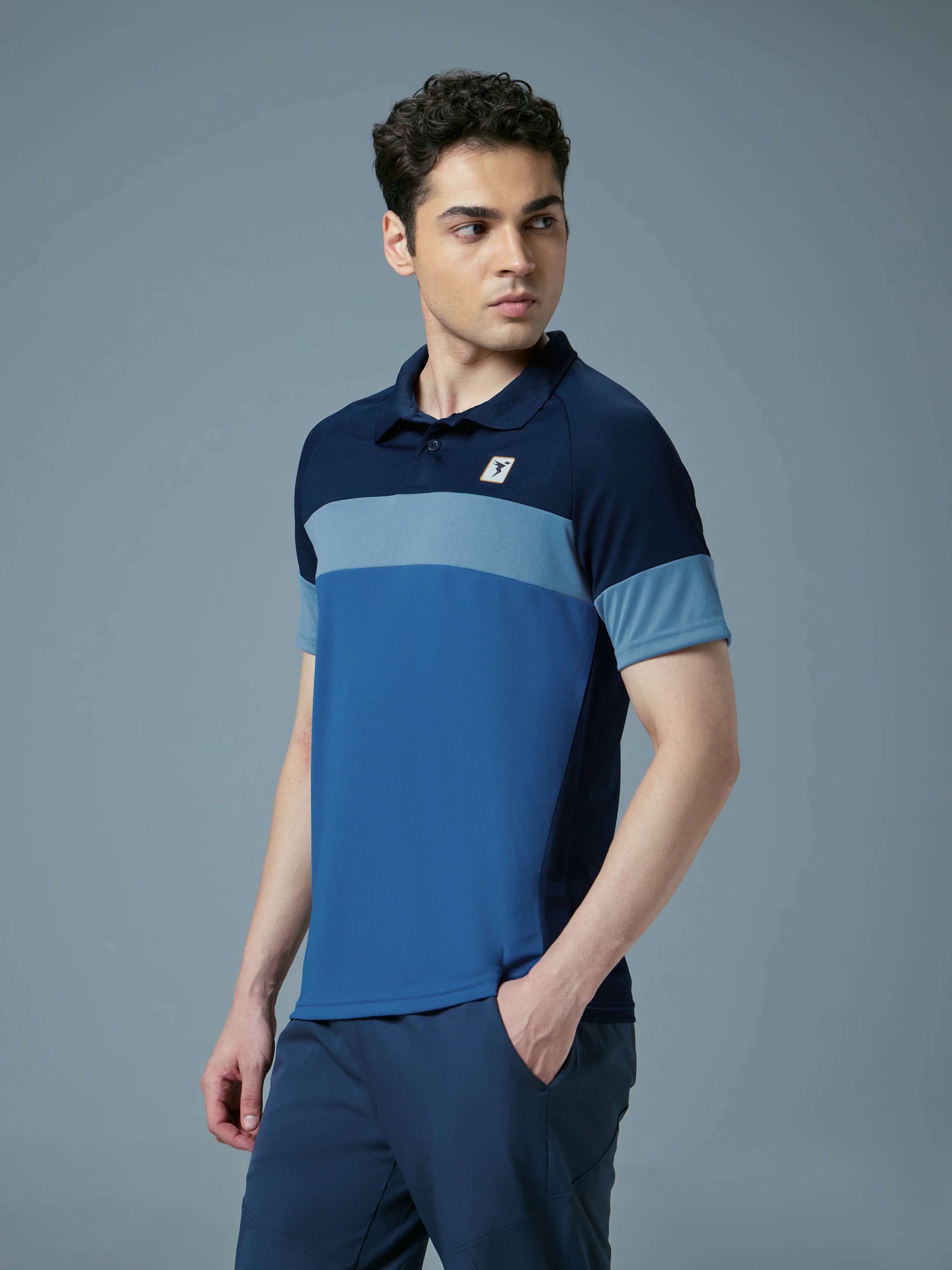 Men Colorblock Slim Fit Polo T-shirt with TECHNO COOL+ - Image 4