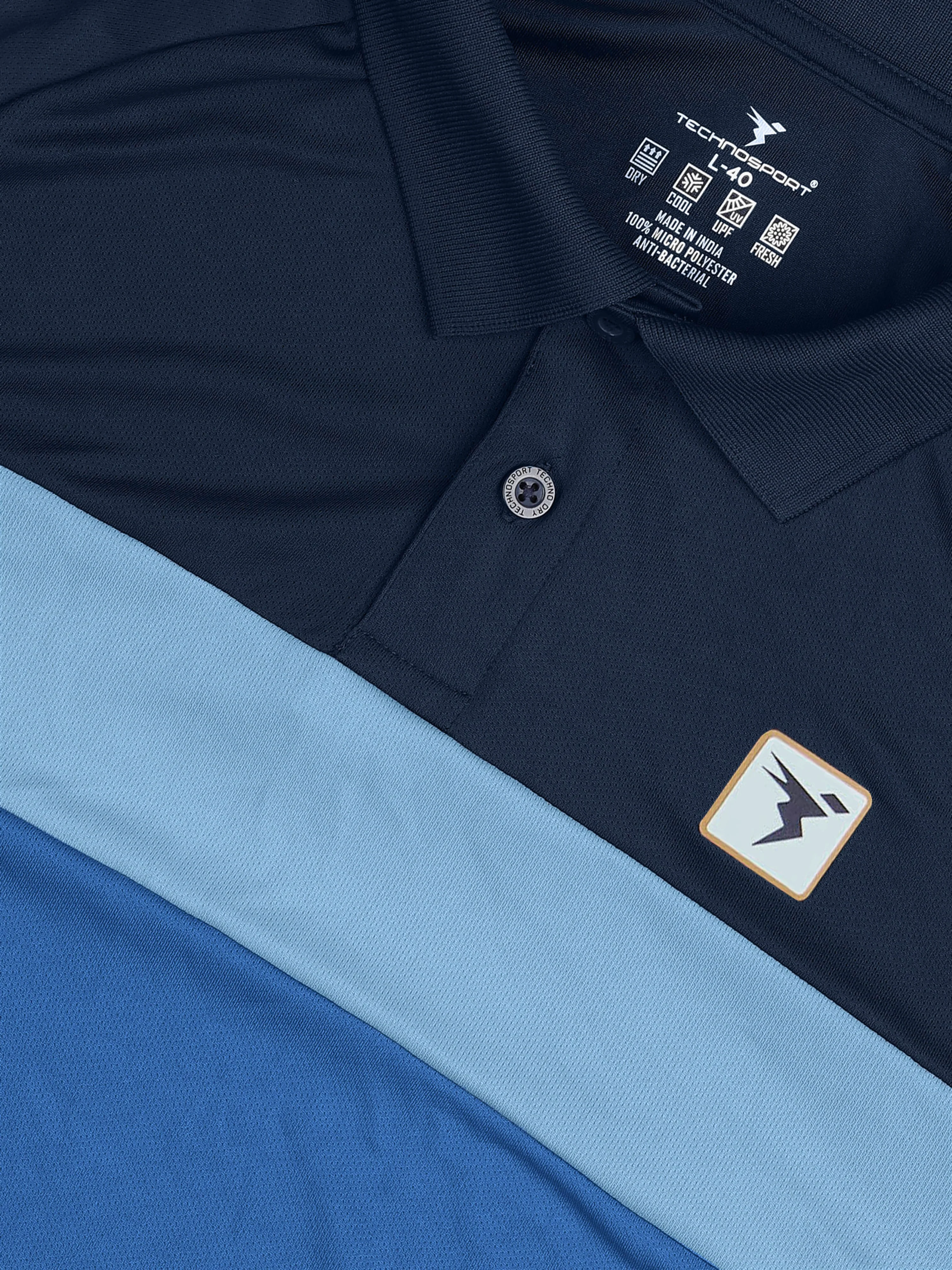 Men Colorblock Slim Fit Polo T-shirt with TECHNO COOL+ - Image 7