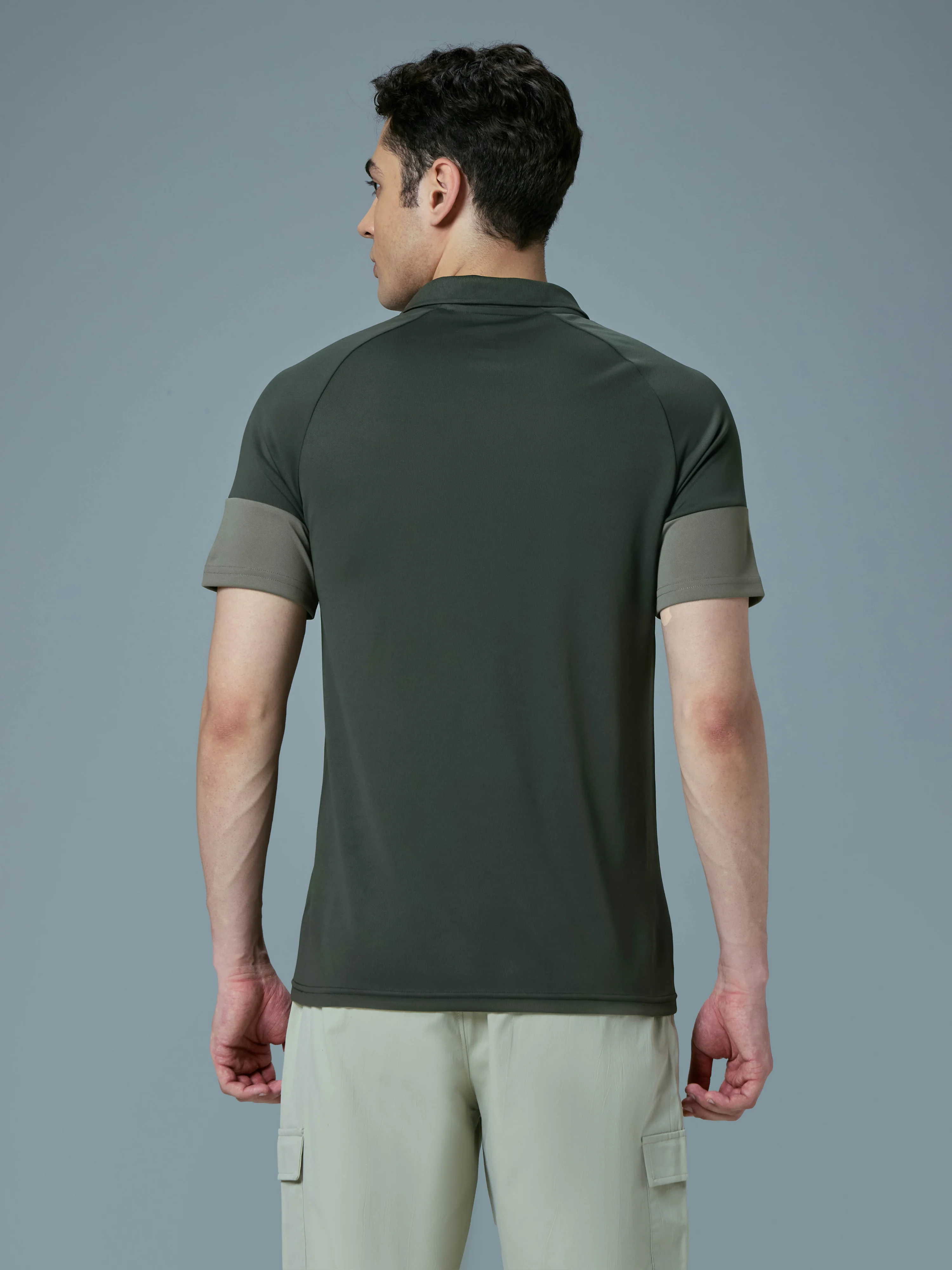 Men Colorblock Slim Fit Polo T-shirt with TECHNO COOL+ - Image 3