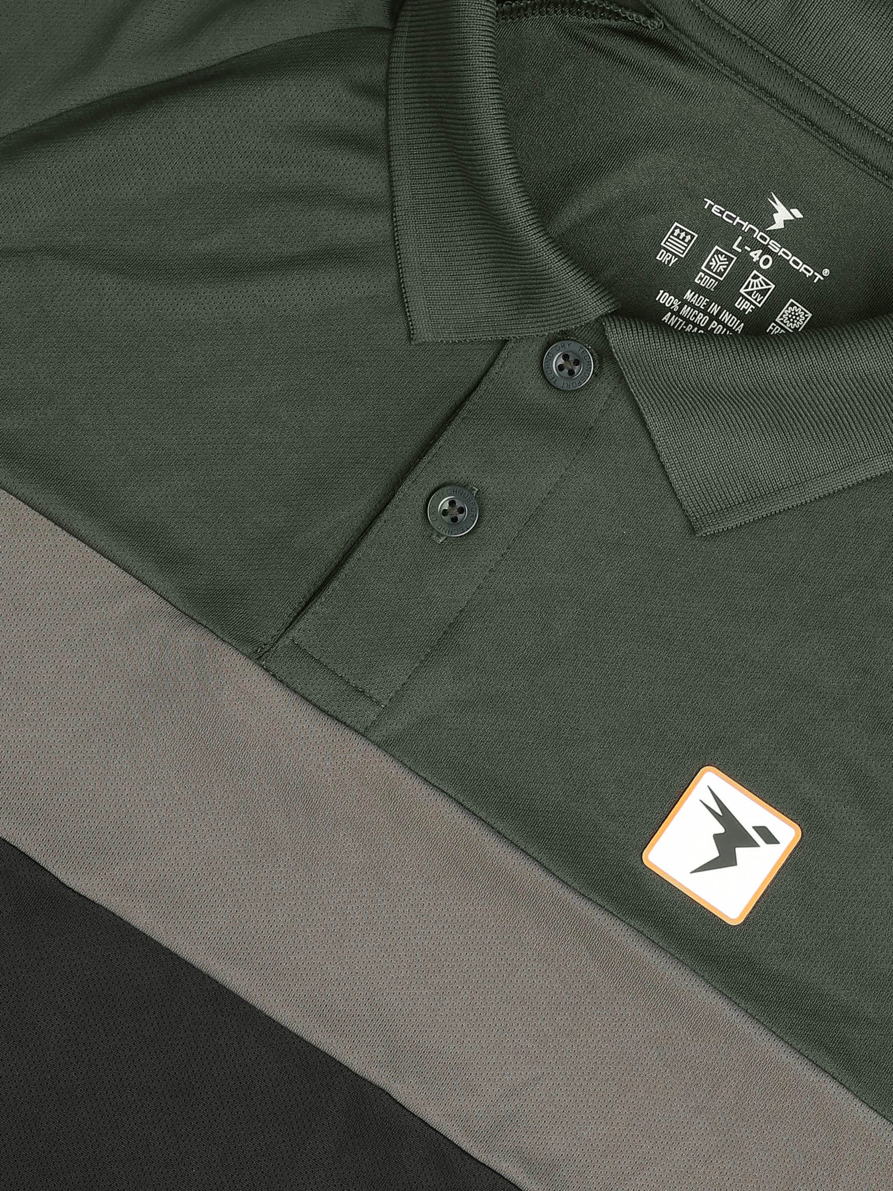 Men Colorblock Slim Fit Polo T-shirt with TECHNO COOL+ - Image 7