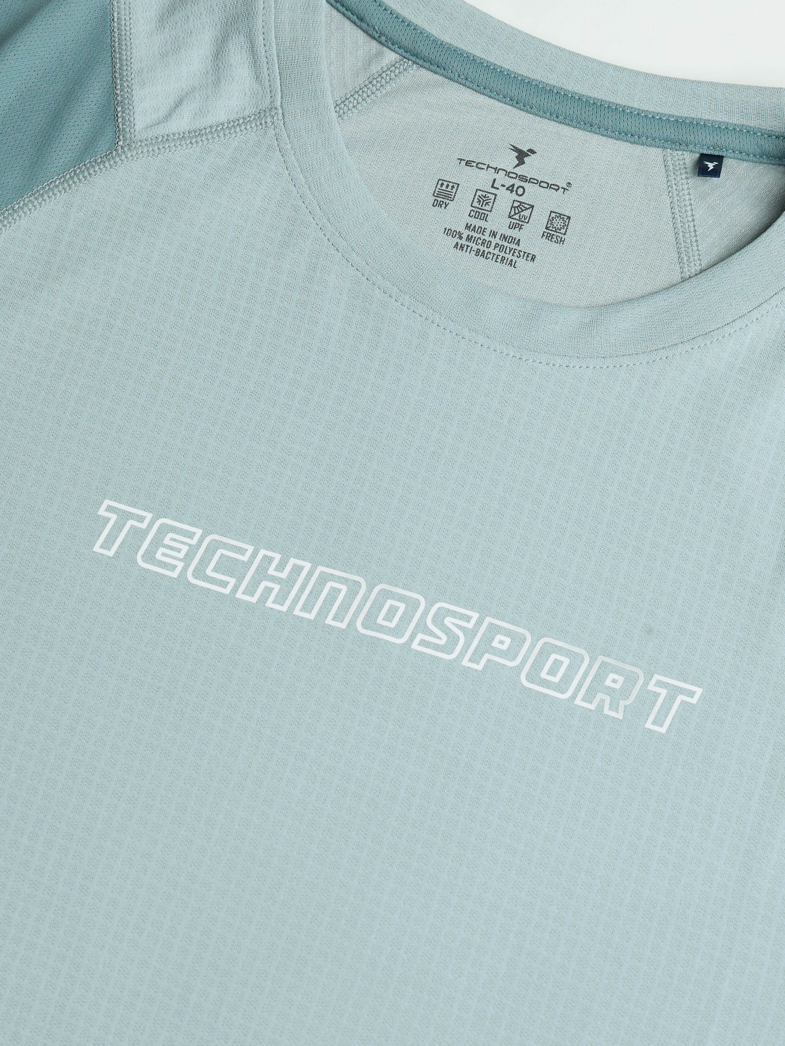 Men Colorblock Slim Fit Round Neck Sports T-shirt with TECHNOCOOL+ - Image 8