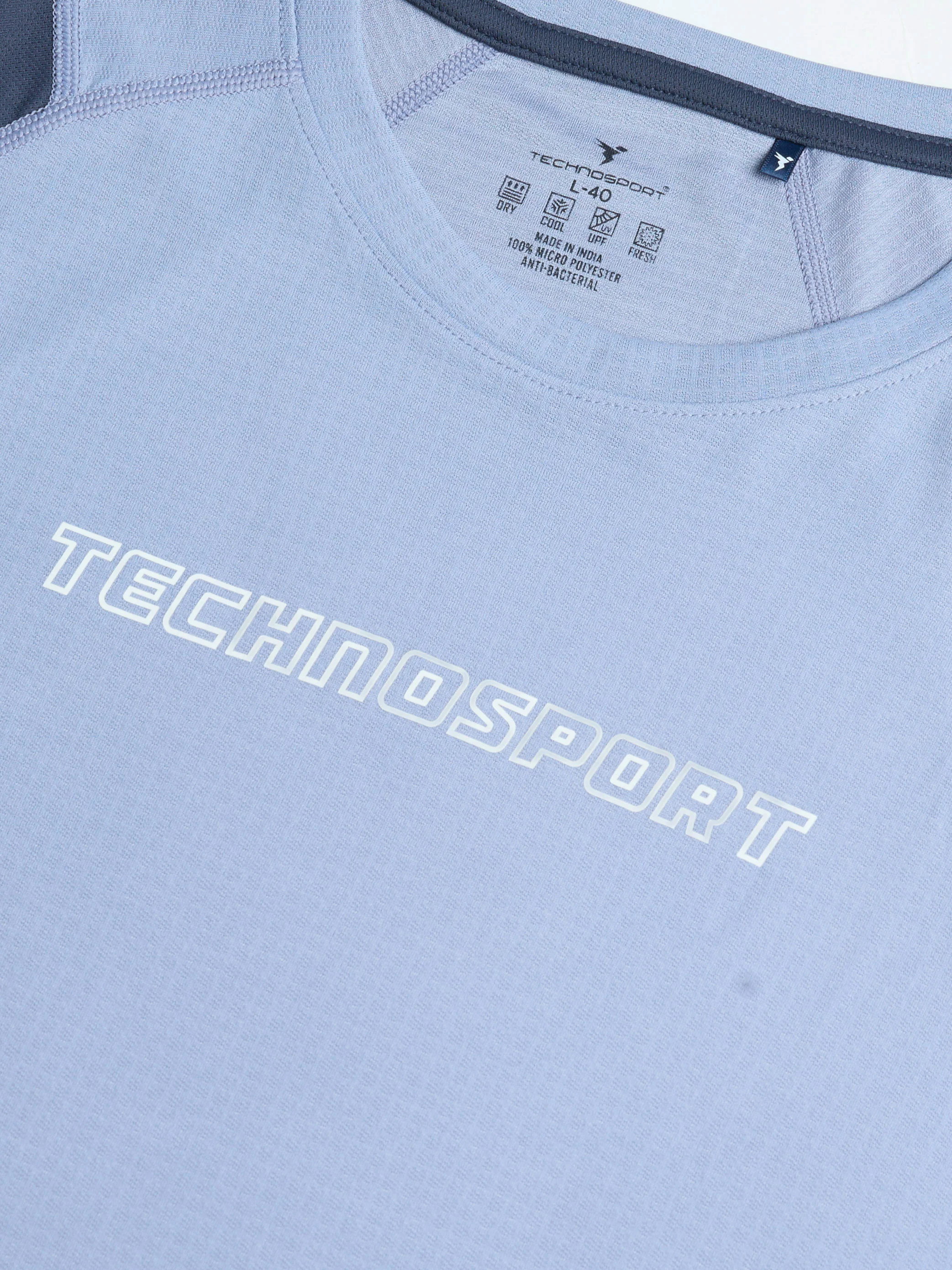 Men Colorblock Slim Fit Round Neck Sports T-shirt with TECHNOCOOL+ - Image 8