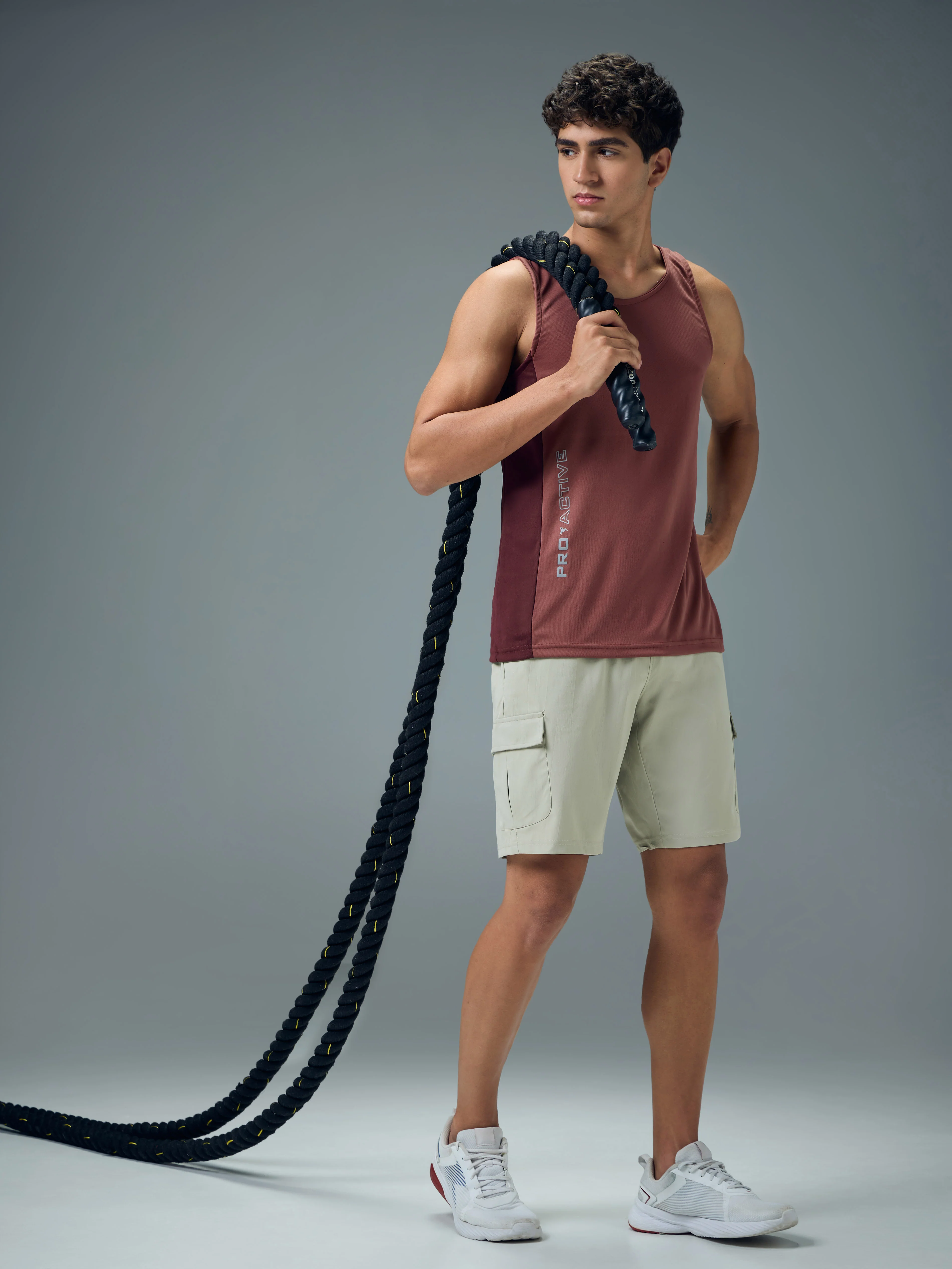 Men Colorblock Slim Fit Scoop Neck Sports Innerwear Vest with TECHNOCOOL+ - Image 5