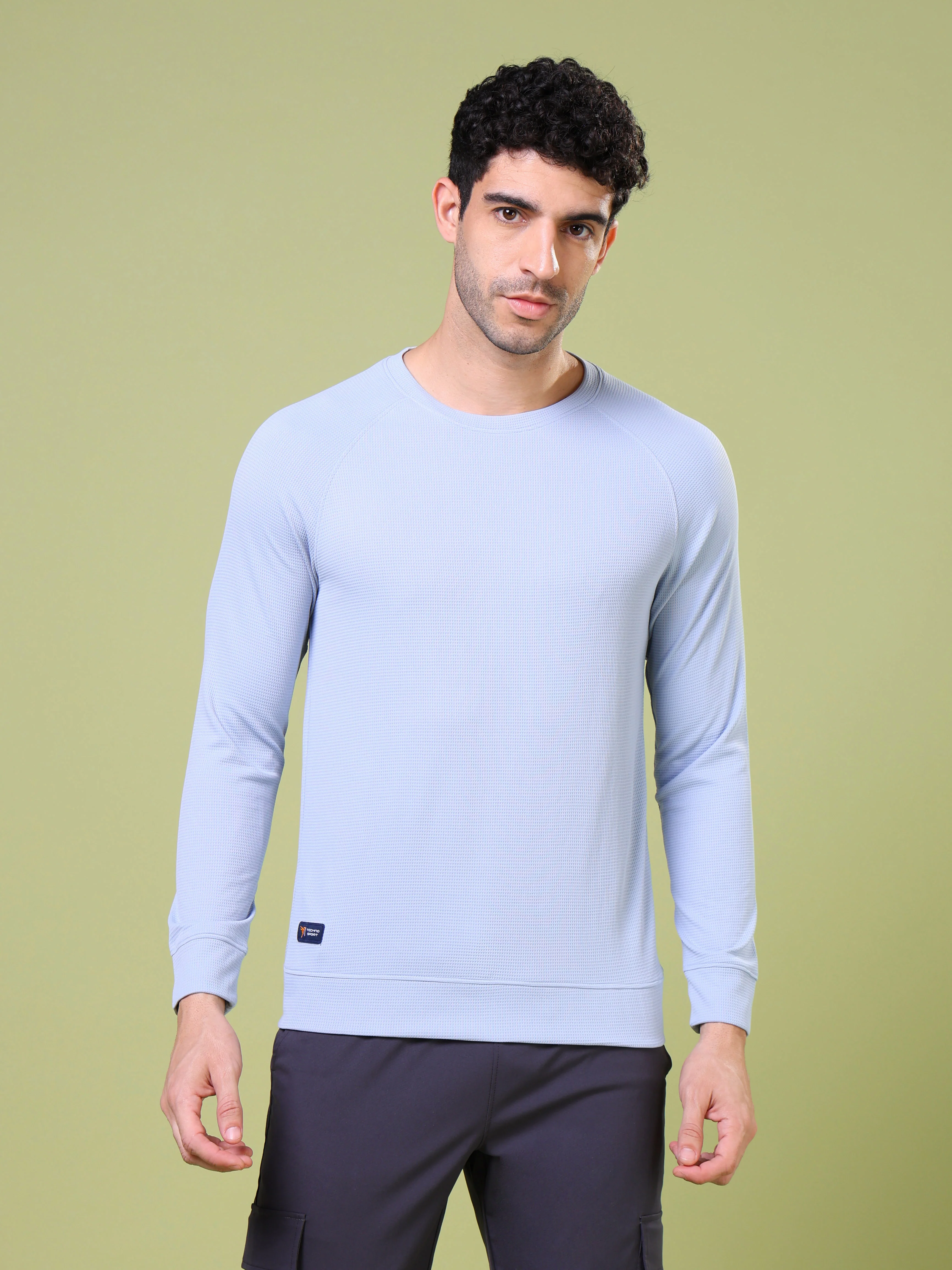 Men Cubic Melange Slim Fit Round Neck Sports T-shirt with TECHNOCOOL+ - Image 2