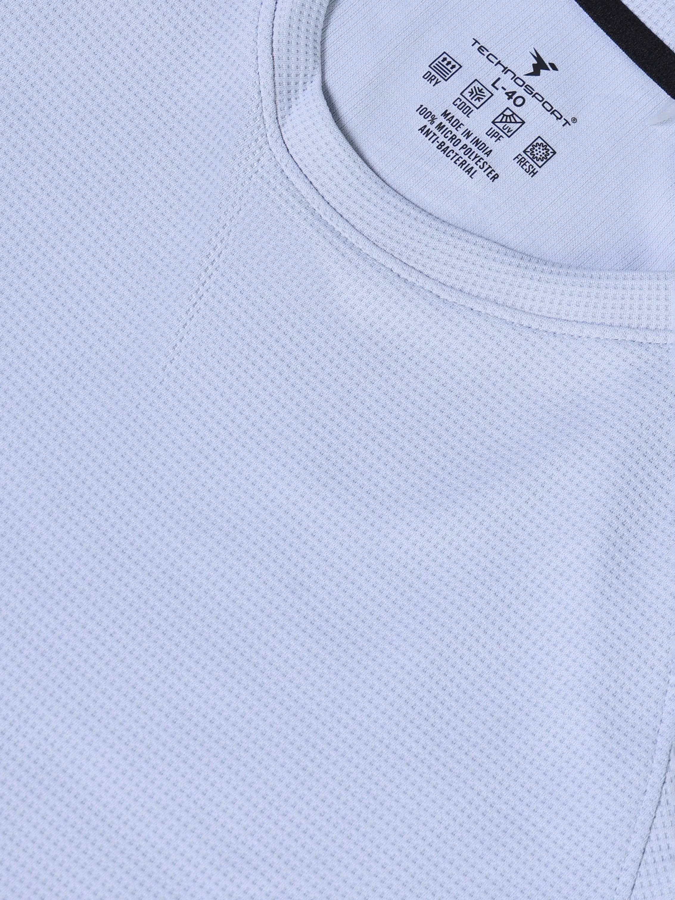 Men Cubic Melange Slim Fit Round Neck Sports T-shirt with TECHNOCOOL+ - Image 7