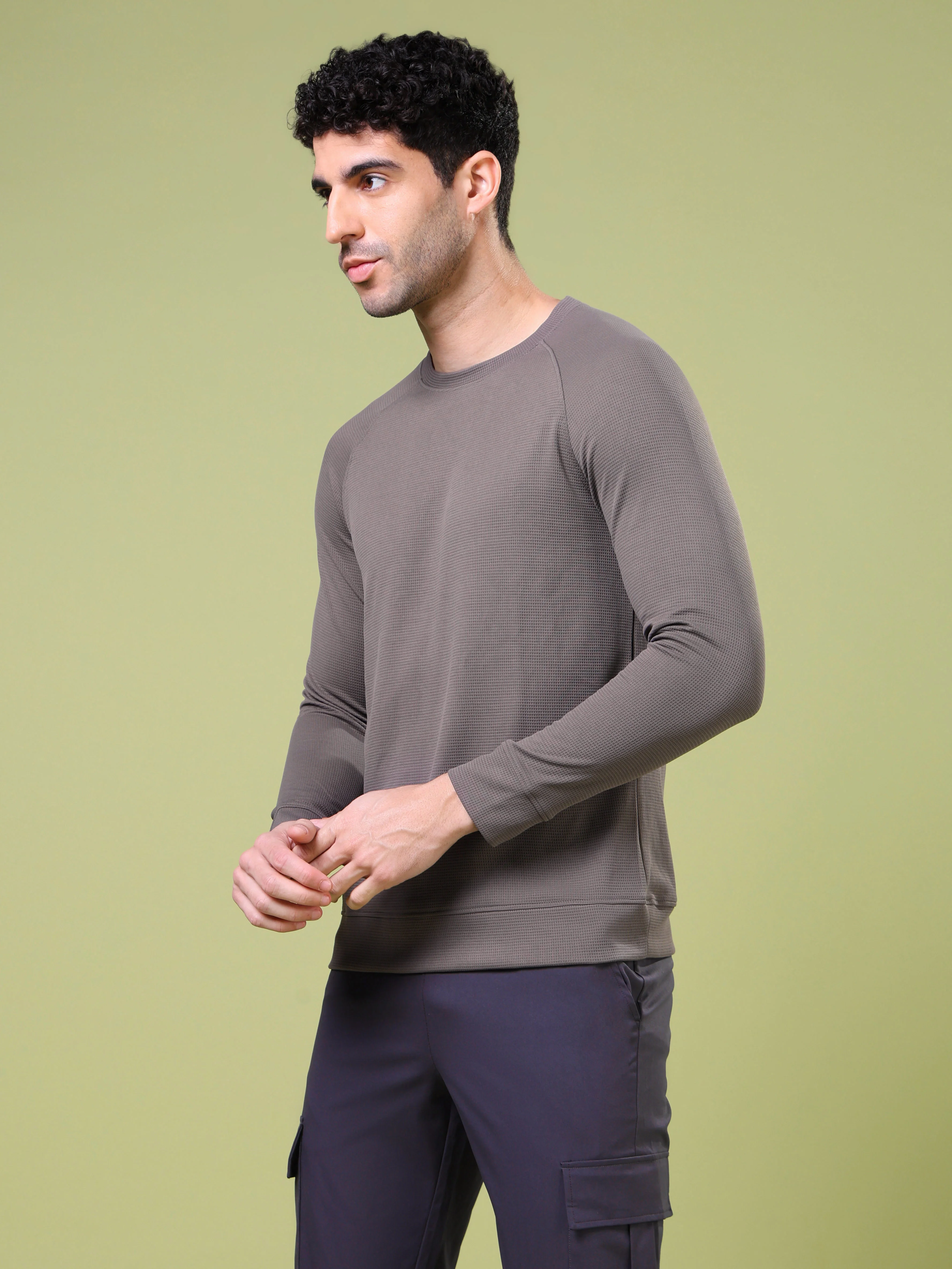 Men Cubic Melange Slim Fit Round Neck T-shirt with TECHNOCOOL+ - Image 3
