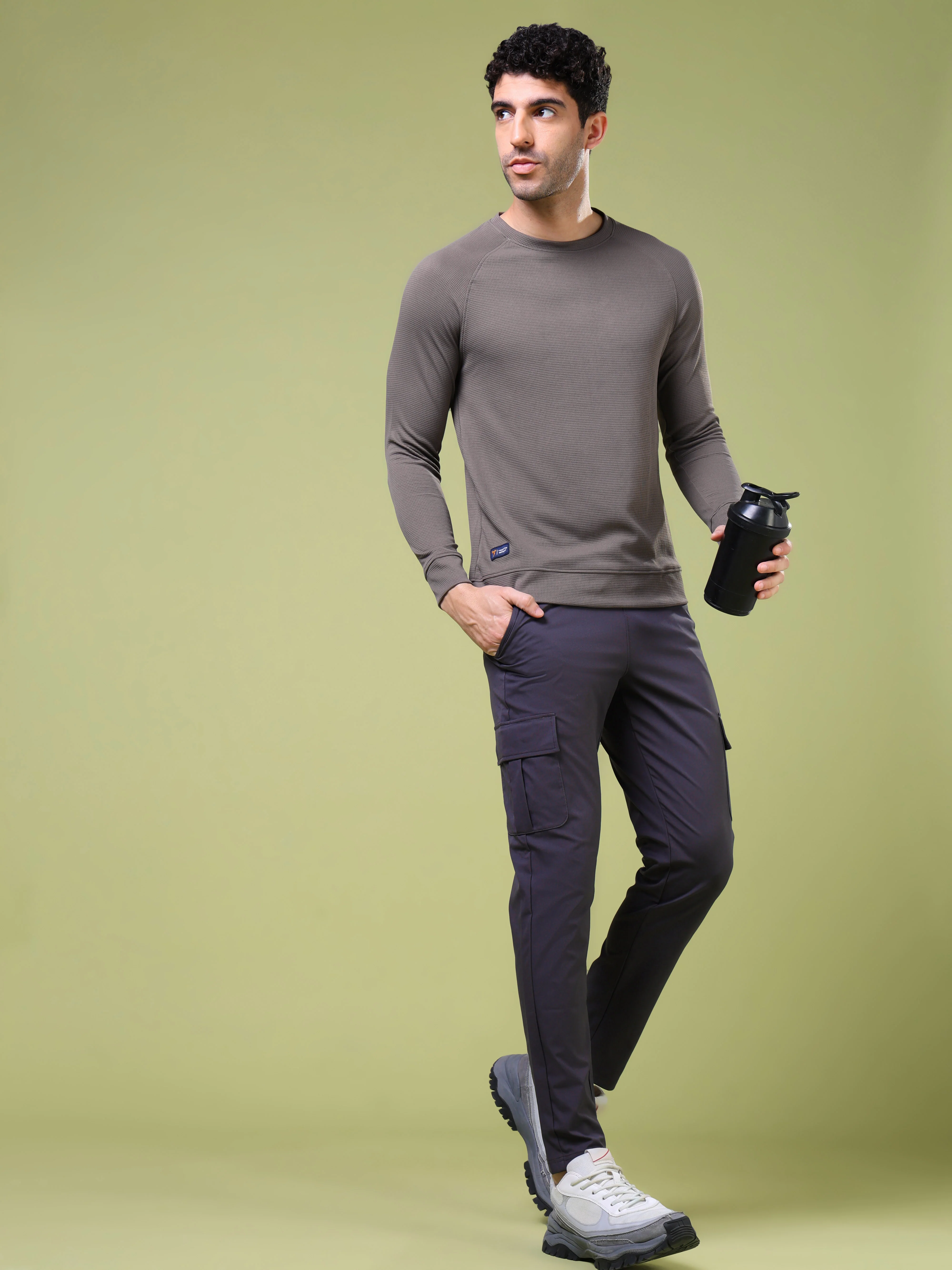 Men Cubic Melange Slim Fit Round Neck T-shirt with TECHNOCOOL+ - Image 4