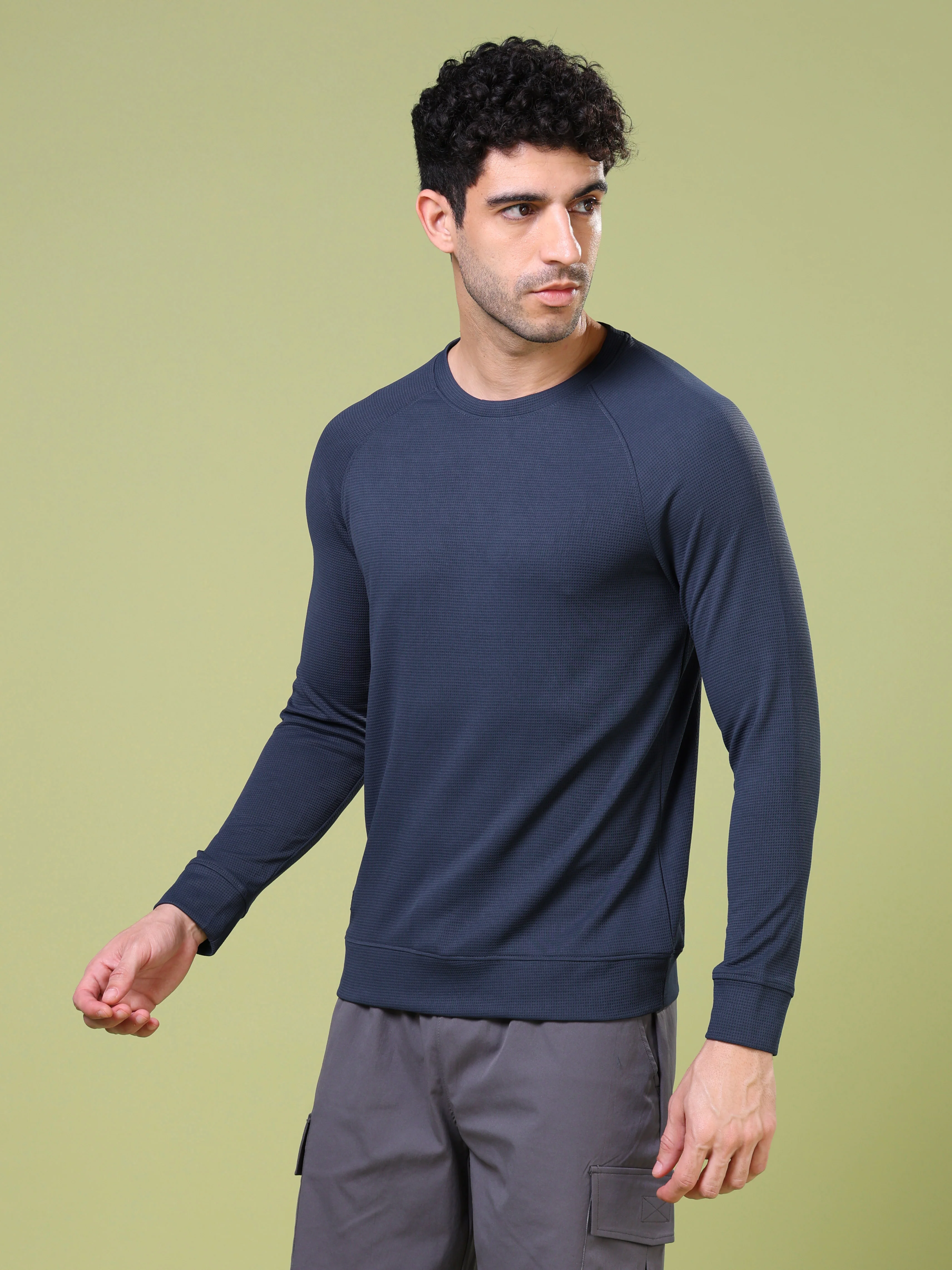 Men Cubic Melange Slim Fit Round Neck T-shirt with TECHNOCOOL+ - Image 3