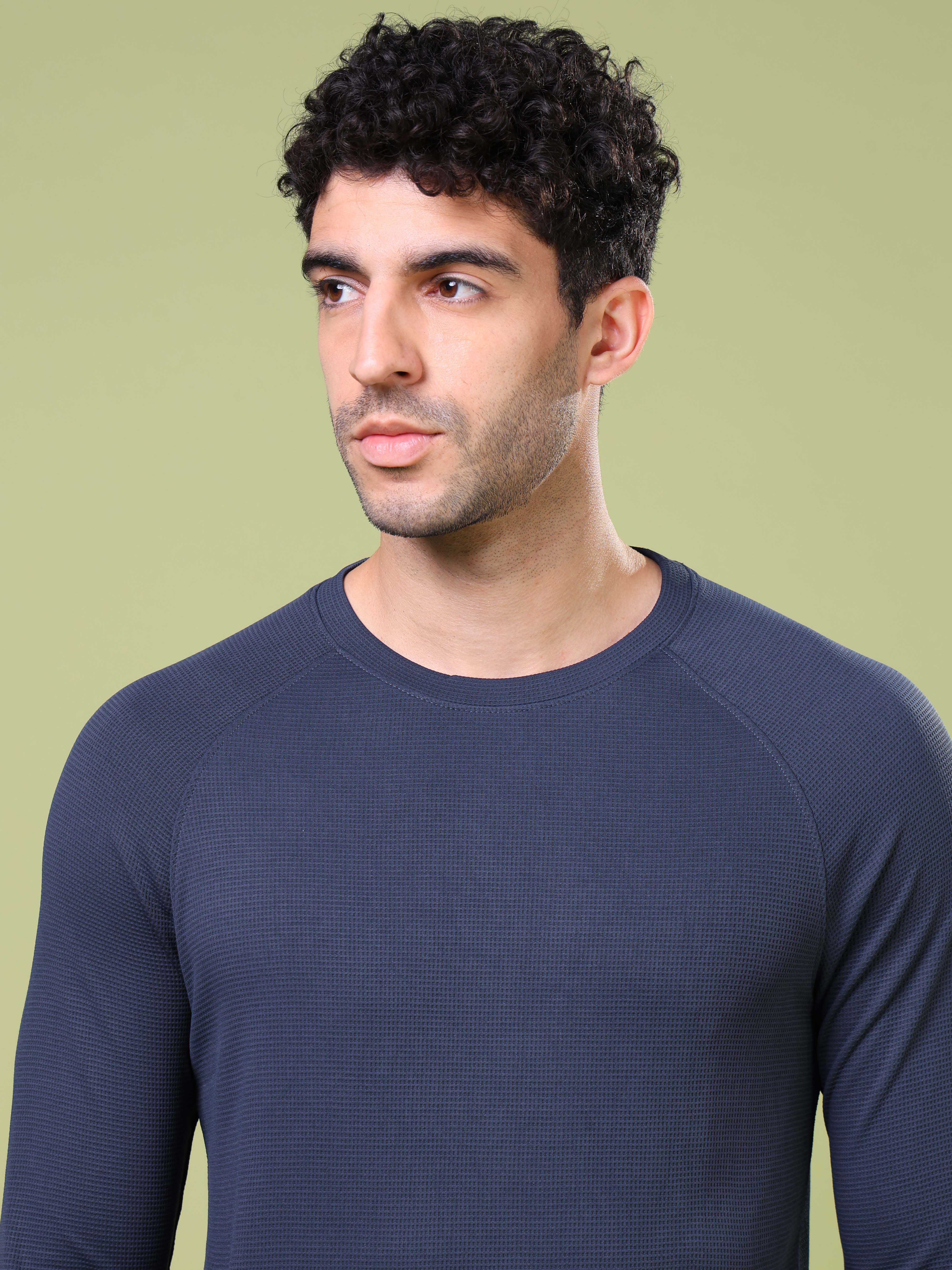 Men Cubic Melange Slim Fit Round Neck T-shirt with TECHNOCOOL+ - Image 5
