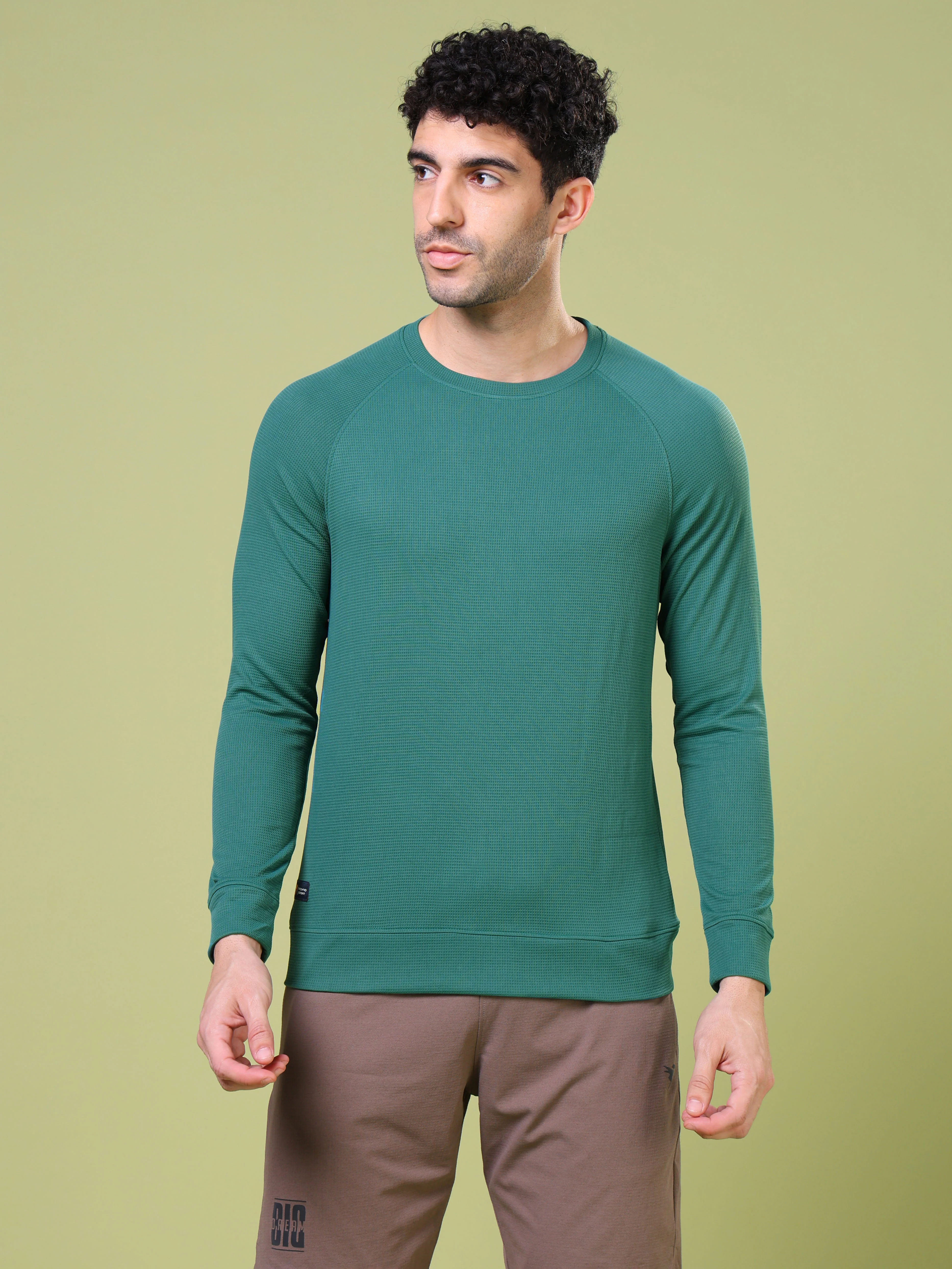 Men Cubic Melange Slim Fit Round Neck T-shirt with TECHNOCOOL+