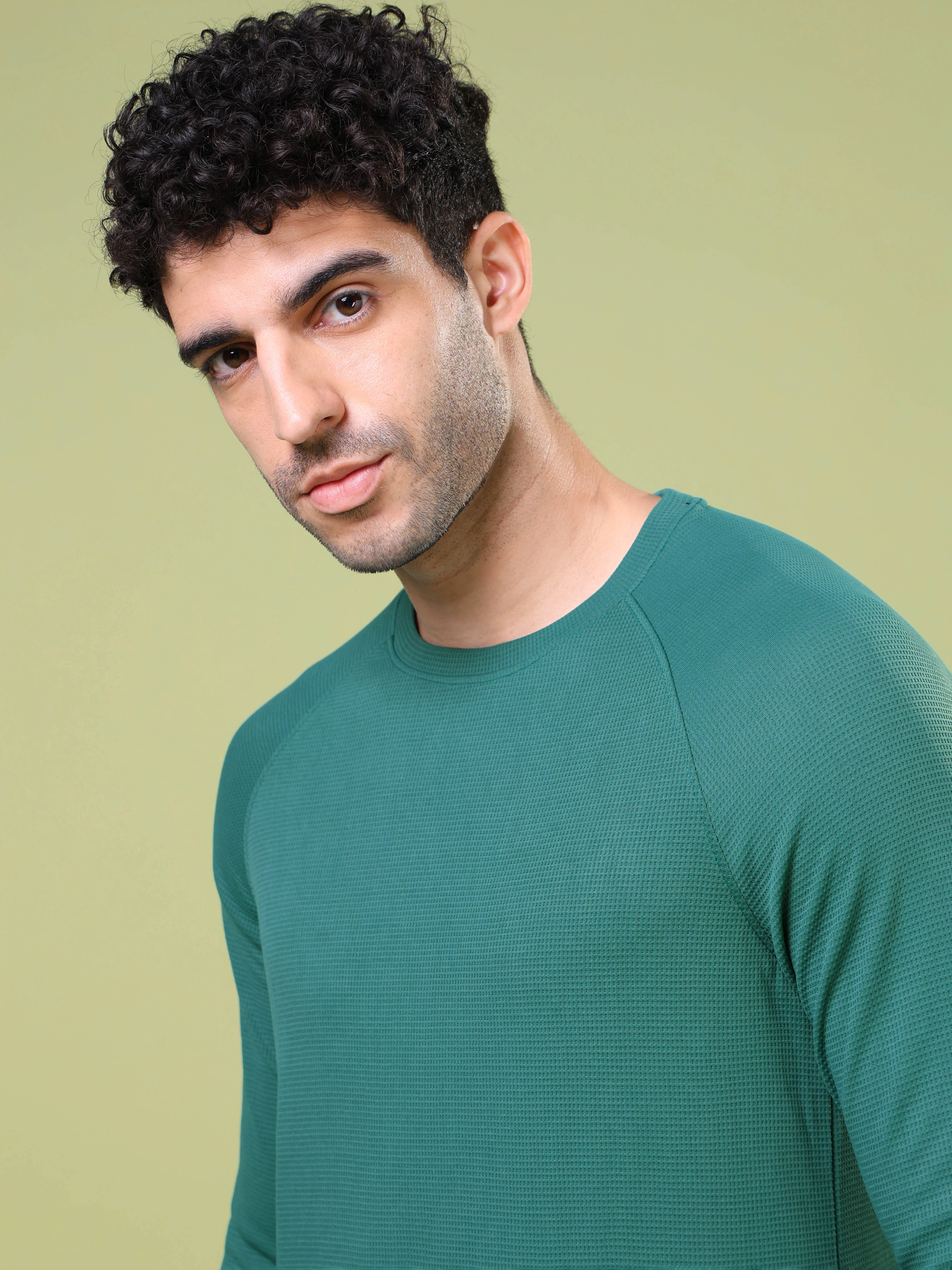Men Cubic Melange Slim Fit Round Neck T-shirt with TECHNOCOOL+ - Image 6