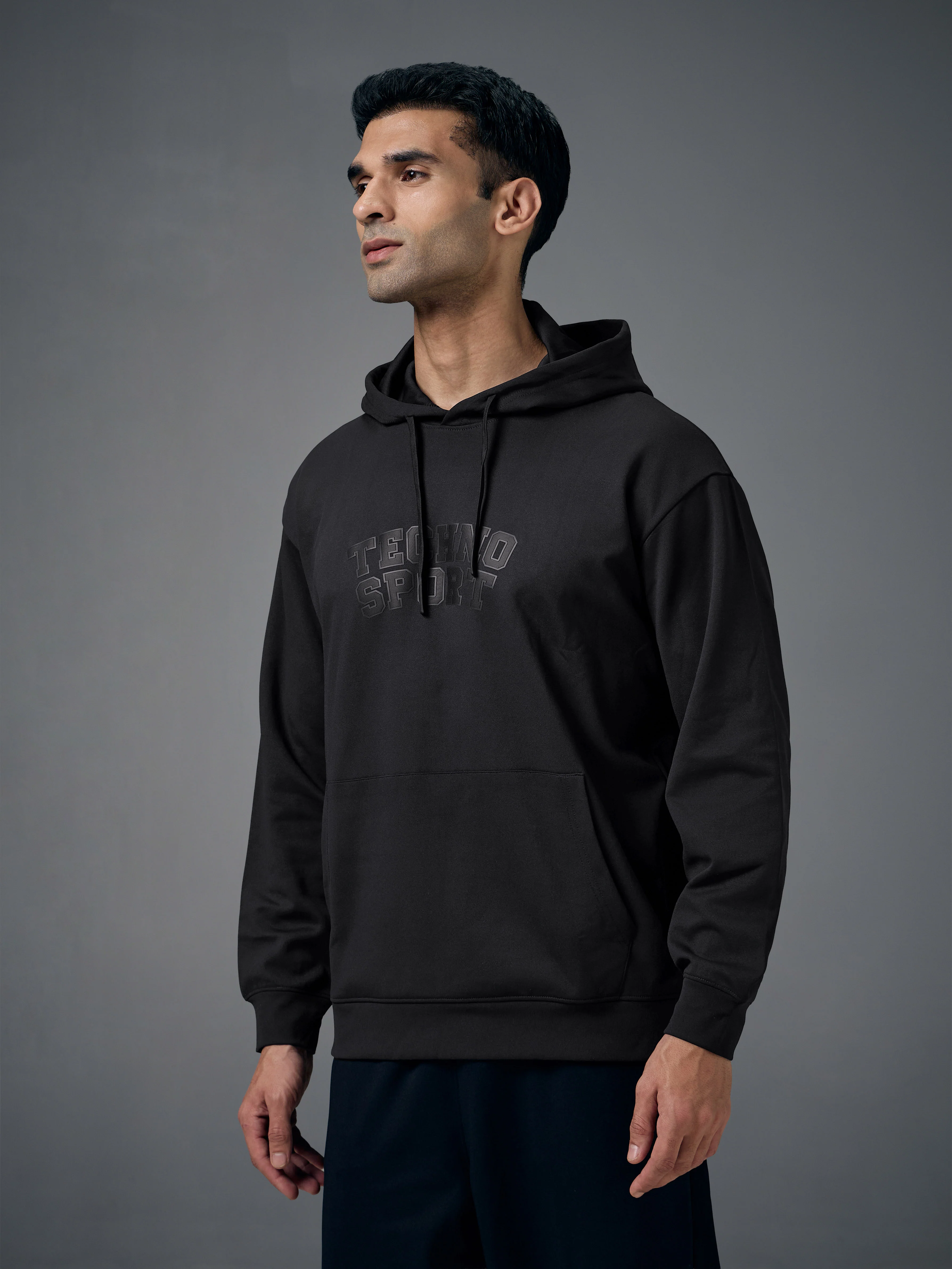 Men Hooded Slim Fit Printed Sweatshirt with ELASTOPLUS - Image 5