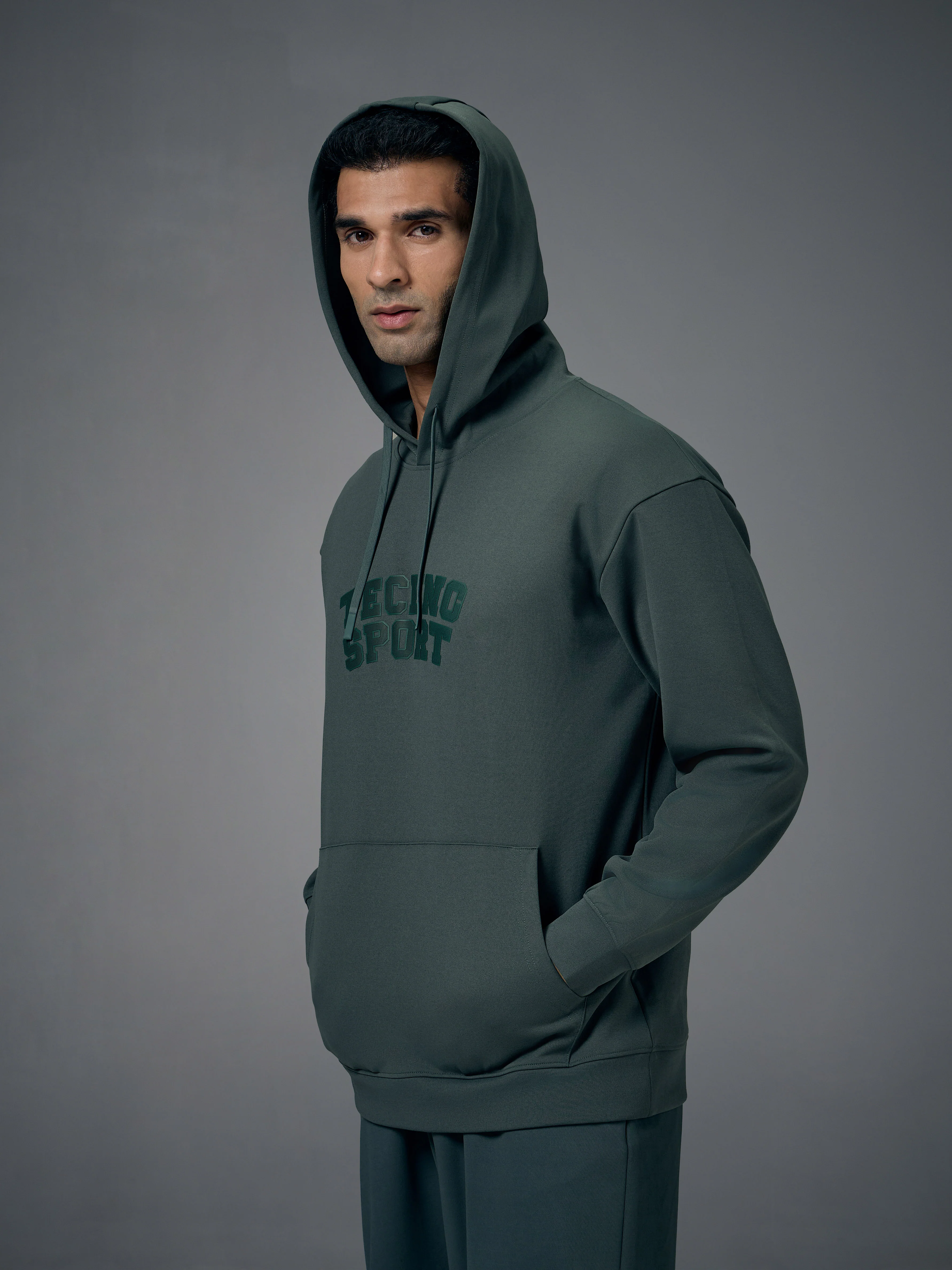 Men Hooded Slim Fit Printed Sweatshirt with ELASTOPLUS - Image 4