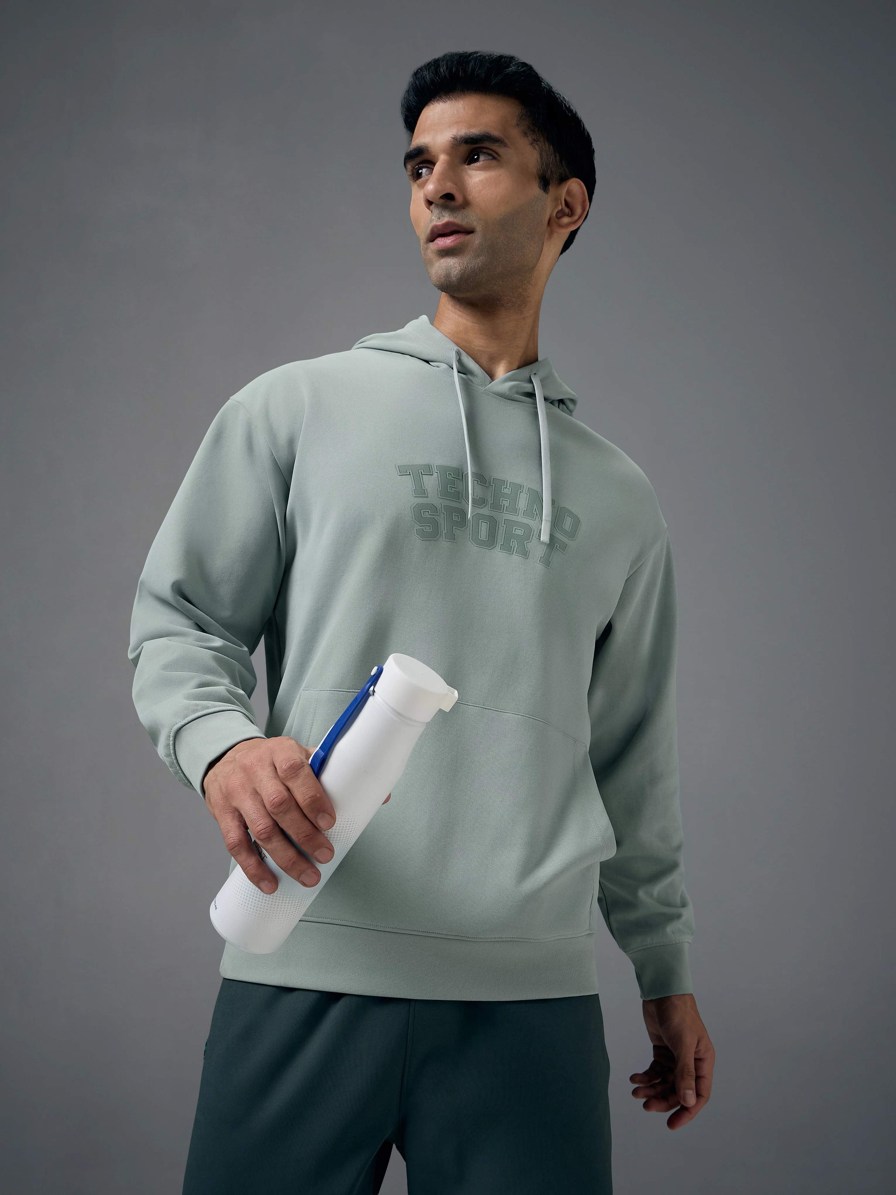 Men Hooded Slim Fit Printed Sweatshirt with ELASTOPLUS