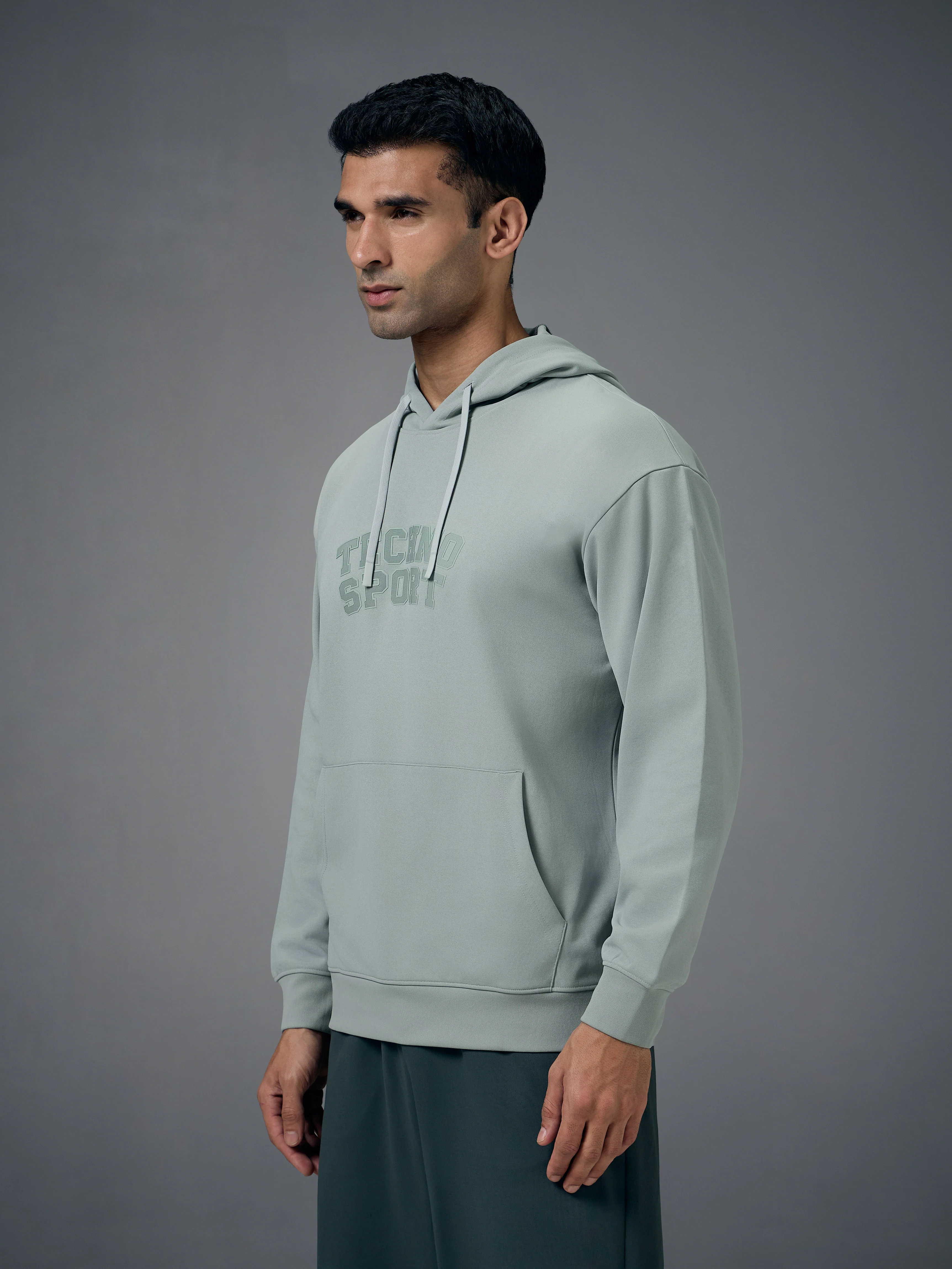 Men Hooded Slim Fit Printed Sweatshirt with ELASTOPLUS - Image 4