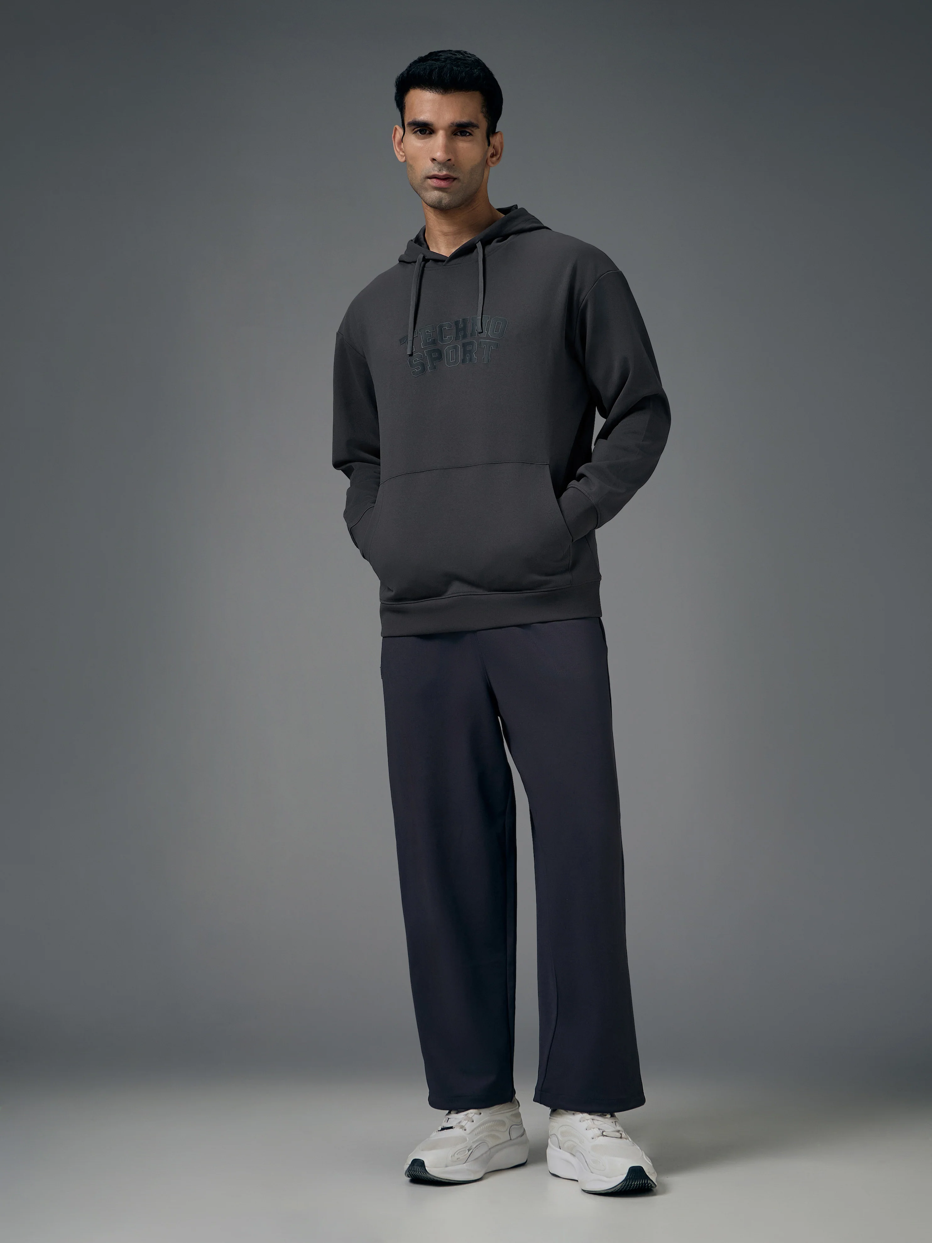 Men Hooded Slim Fit Printed Sweatshirt with ELASTOPLUS - Image 5
