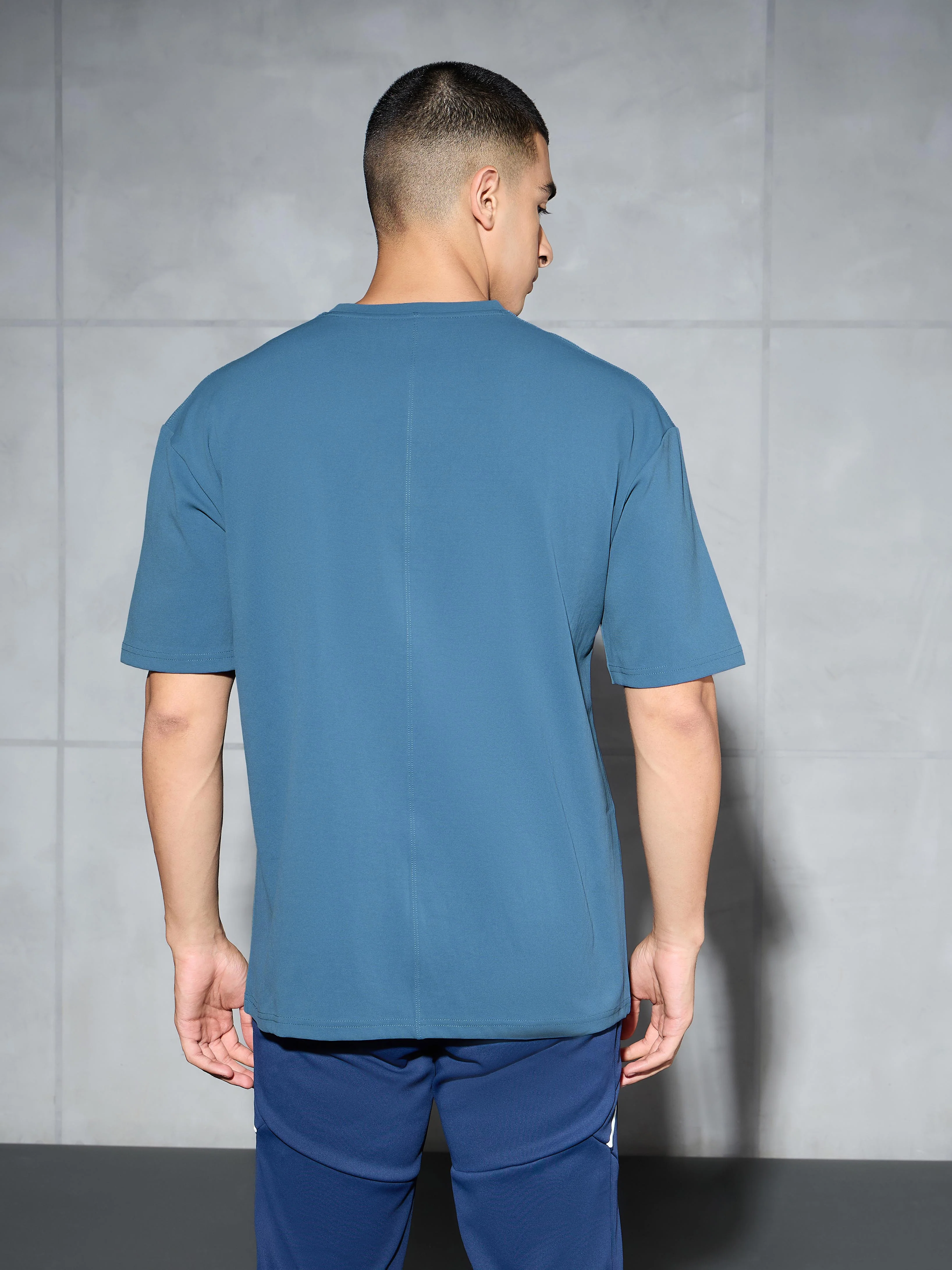 Men Printed Oversized Round Neck Sports T-shirt with ELASTO PLUS - Image 3