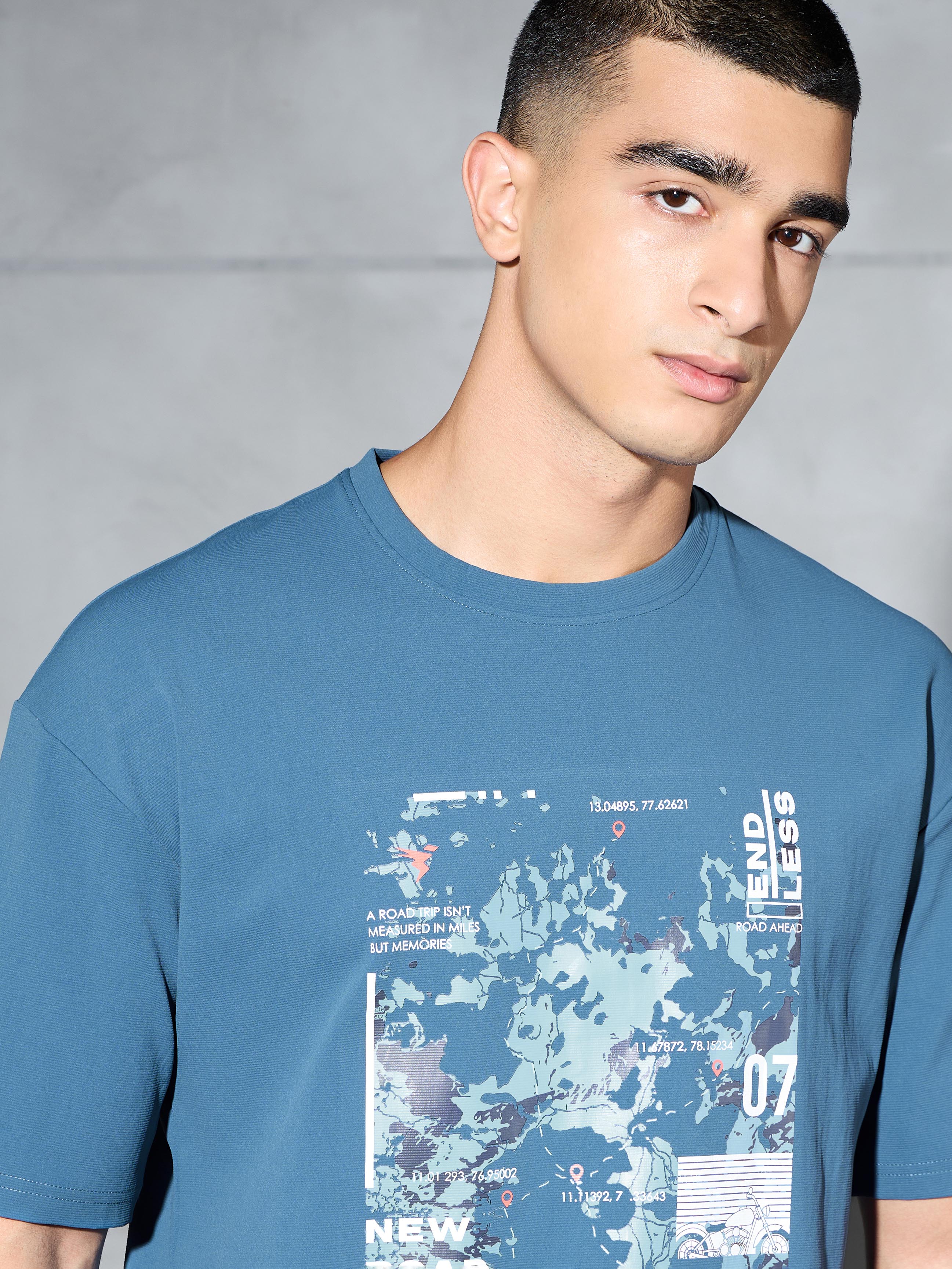 Men Printed Oversized Round Neck Sports T-shirt with ELASTO PLUS - Image 6