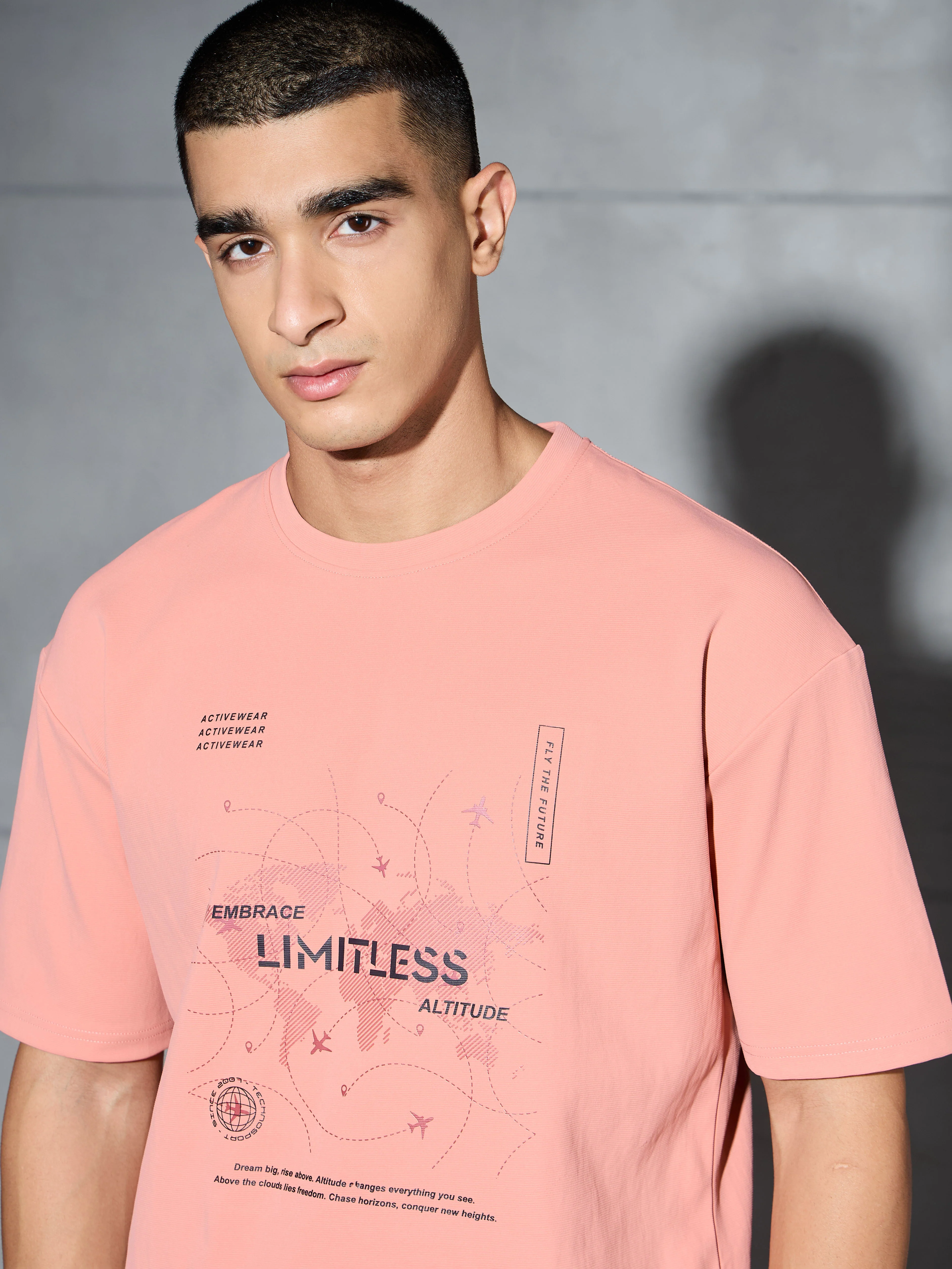 Men Printed Oversized Round Neck Sports T-shirt with ELASTO PLUS - Image 6