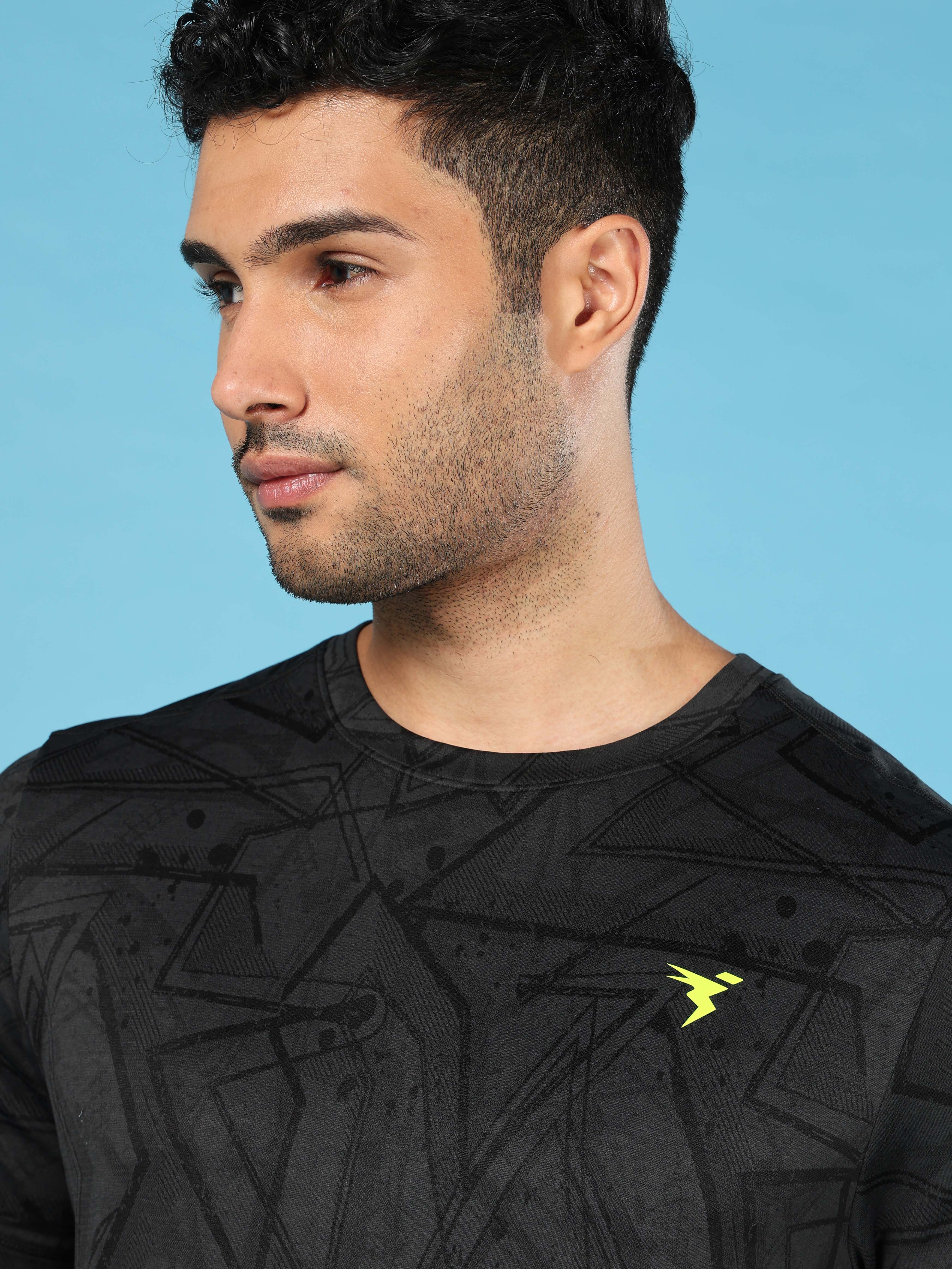 Men Jacquard Slim Fit Crew Neck T-shirt with DOUBLE COOL - Image 7
