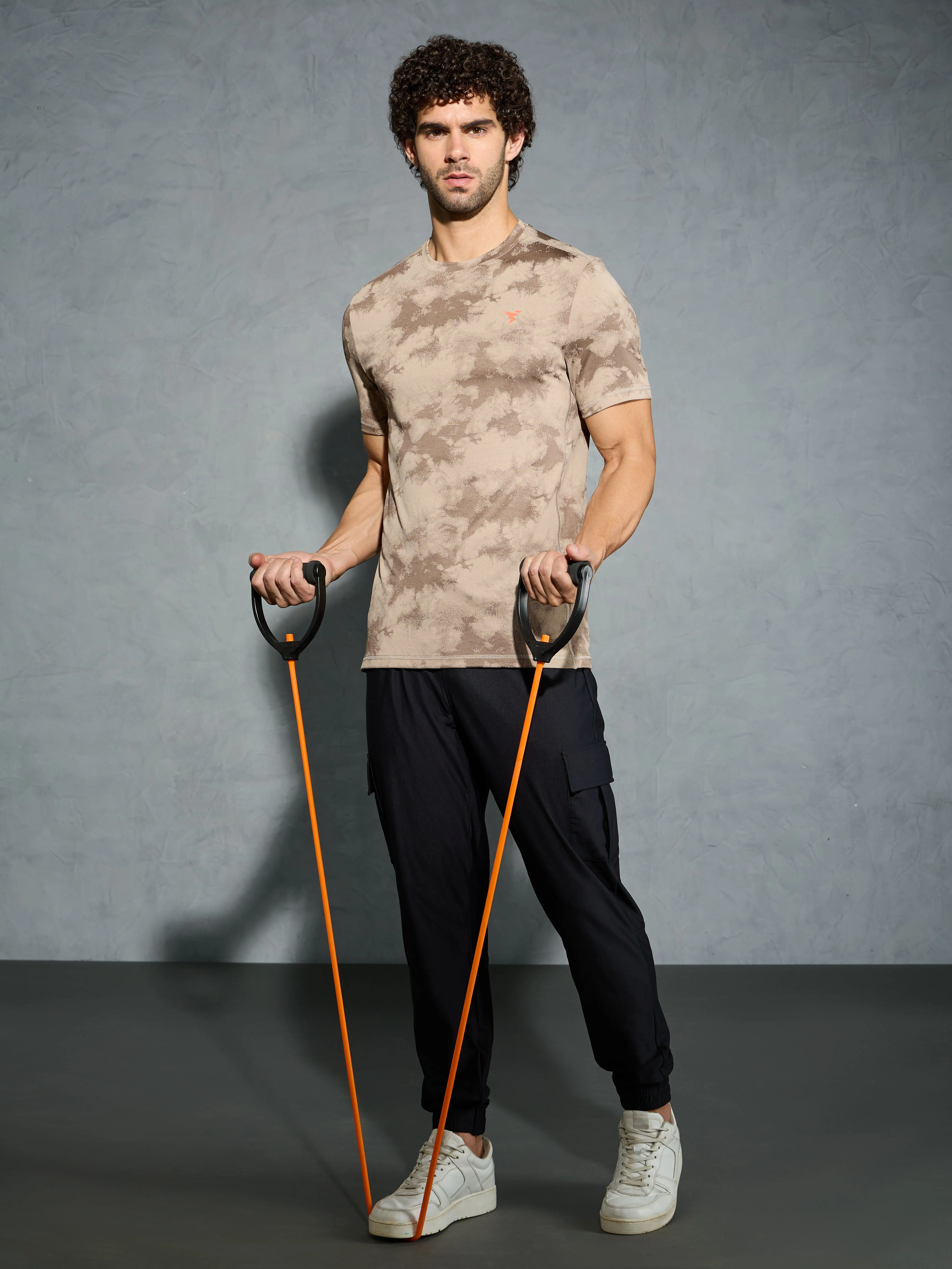 Men Jacquard Slim Fit Crew Neck T-shirt with DOUBLE COOL - Image 5