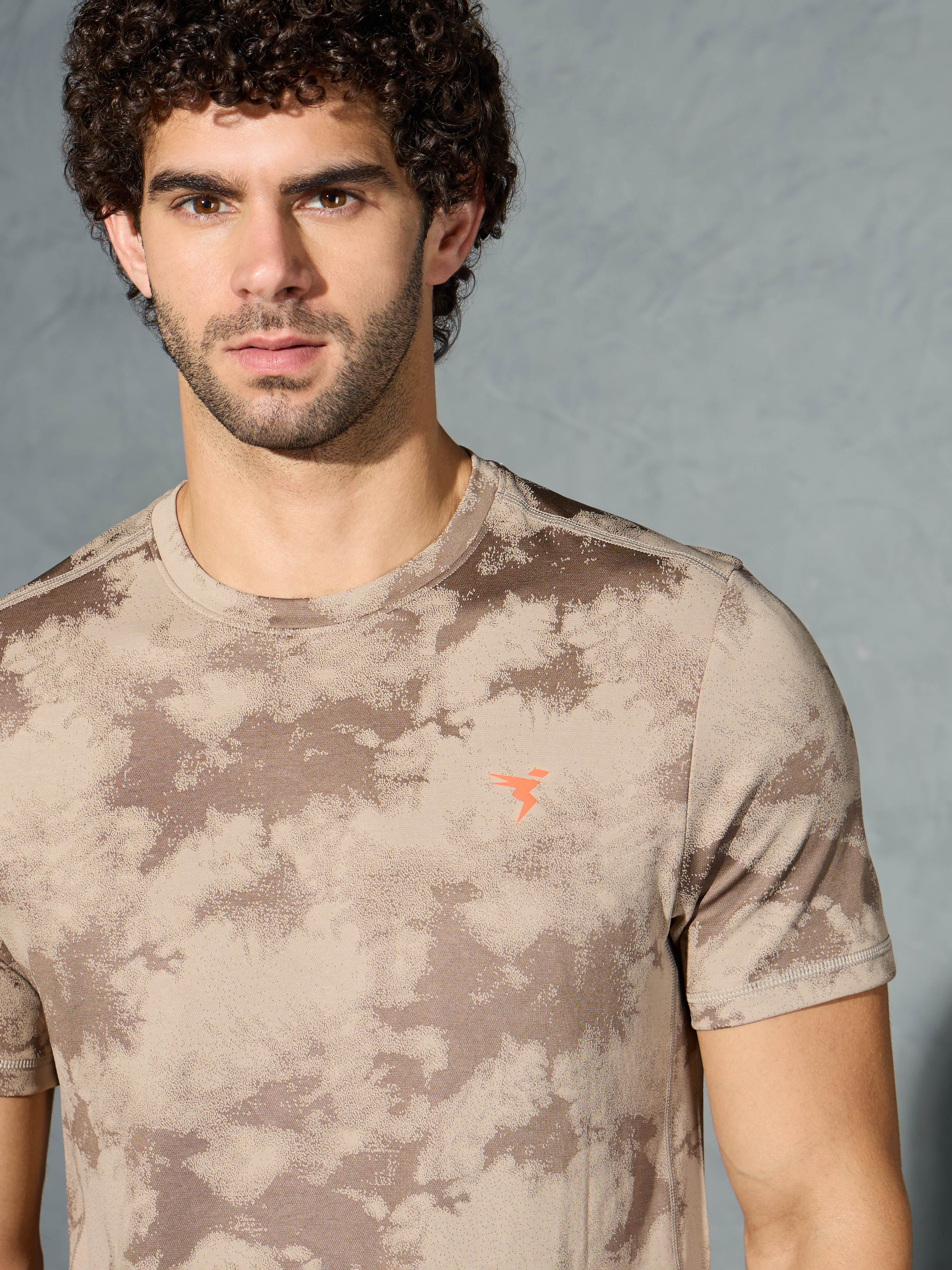 Men Jacquard Slim Fit Crew Neck T-shirt with DOUBLE COOL - Image 6