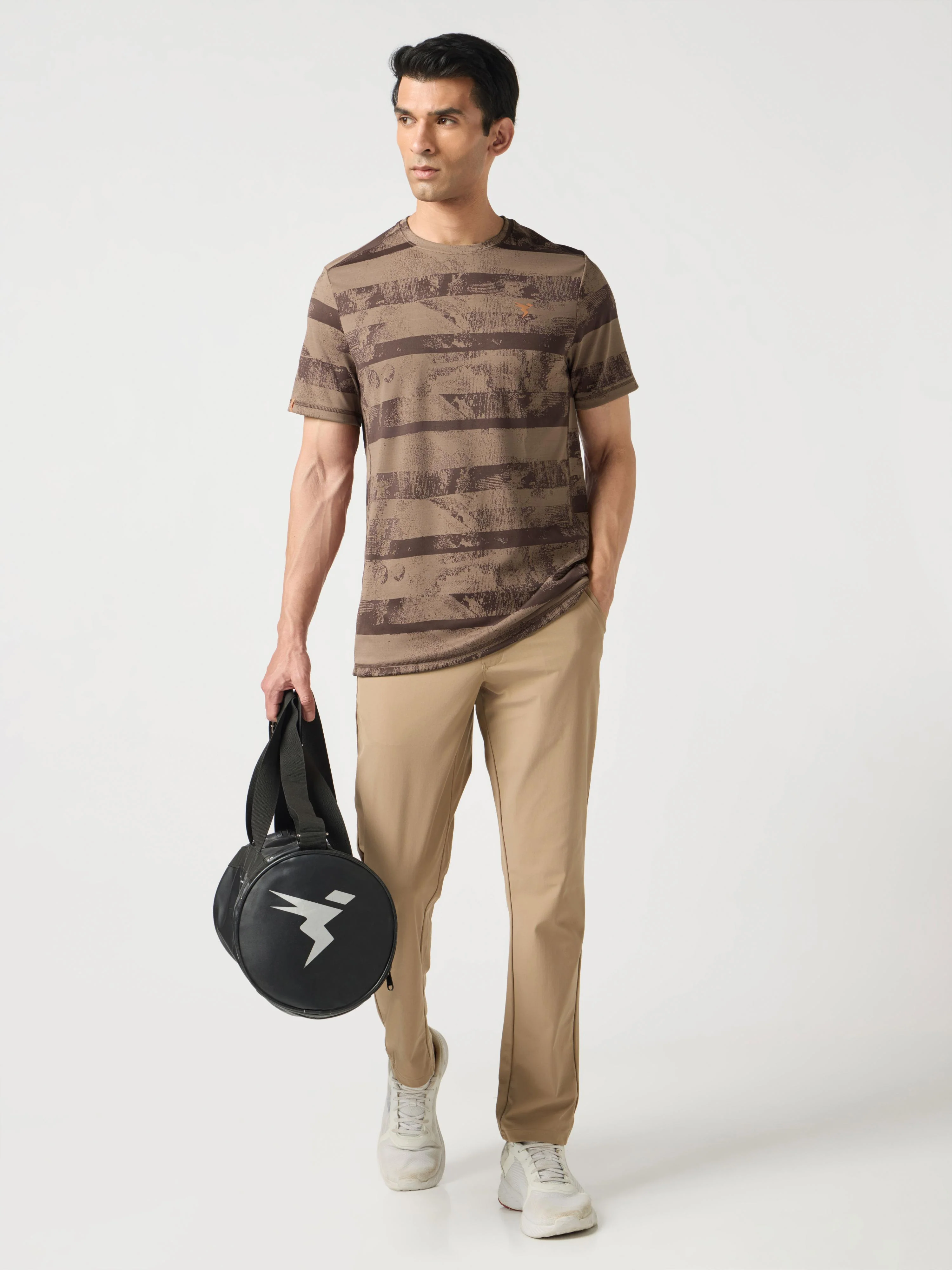 Men Jacquard Slim Fit Crew Neck T-shirt with DOUBLE COOL - Image 5