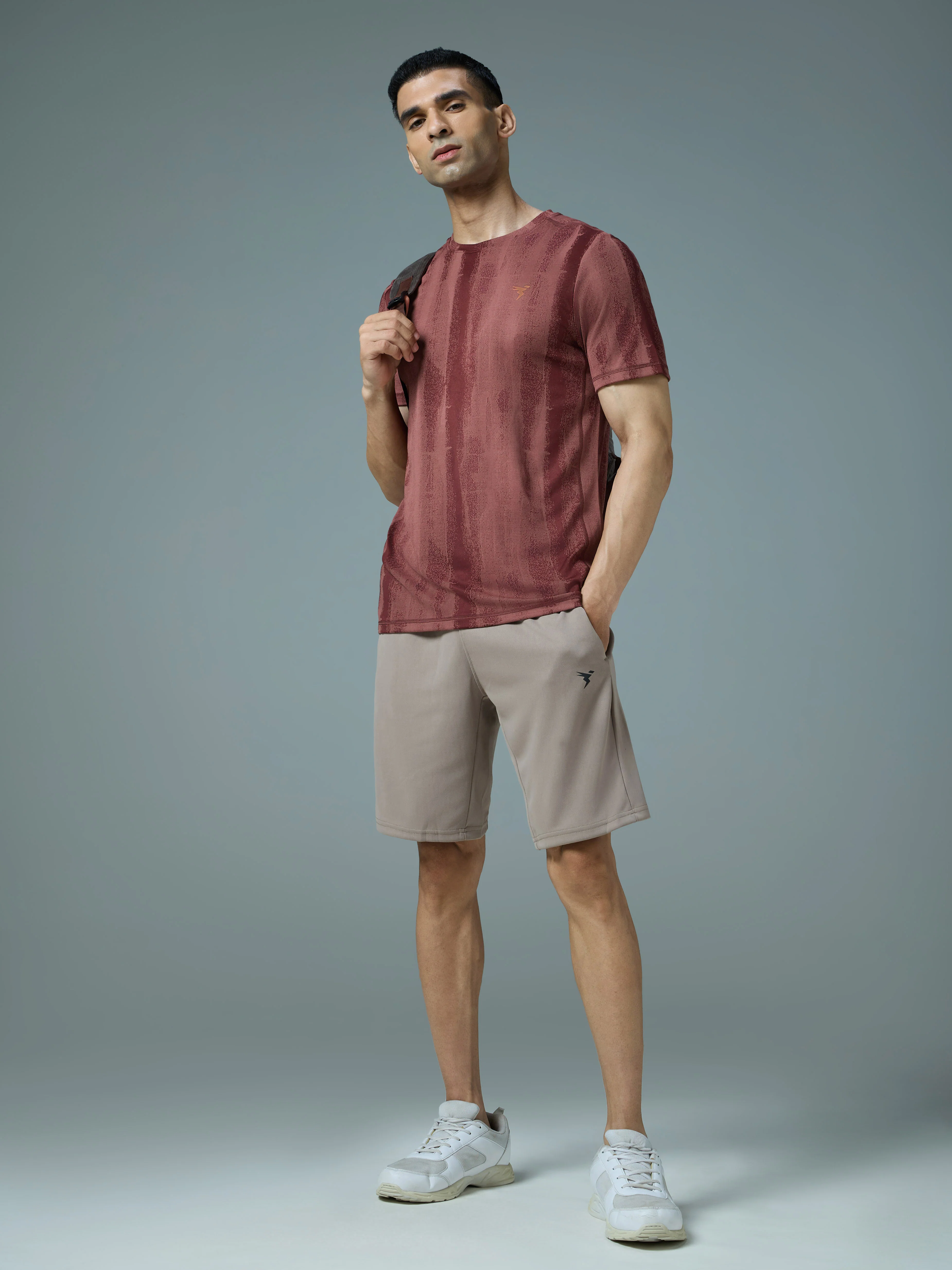 Men Jacquard Slim Fit Crew Neck T-shirt with DOUBLE COOL - Image 5