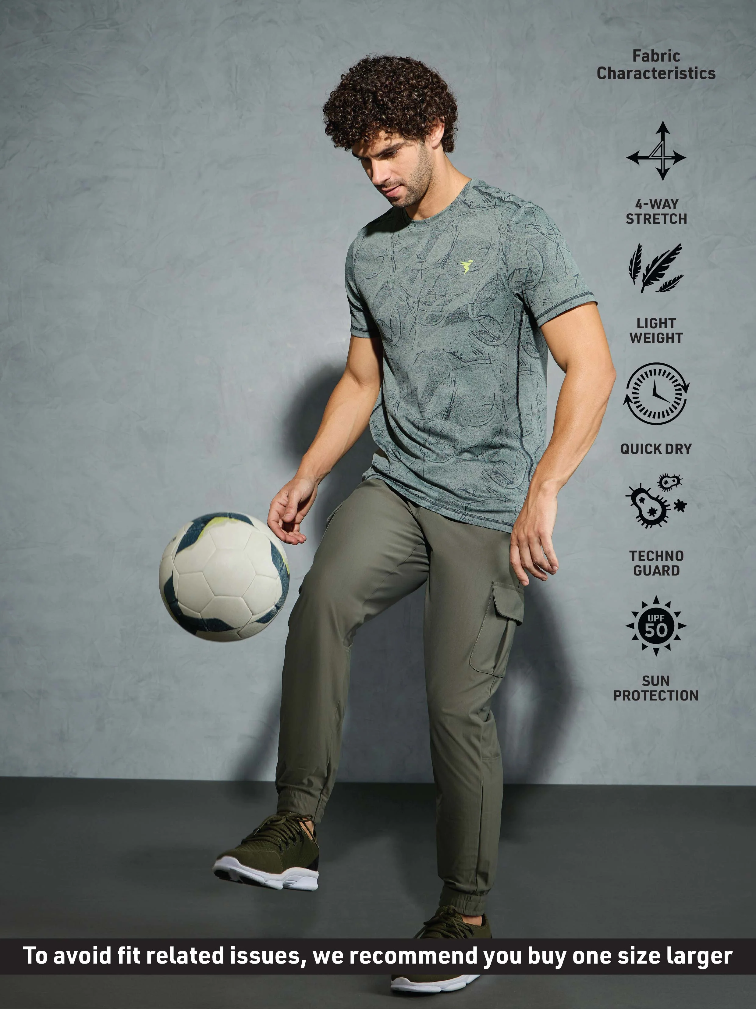 Men Jacquard Slim Fit Crew Neck T-shirt with DOUBLE COOL - Image 5