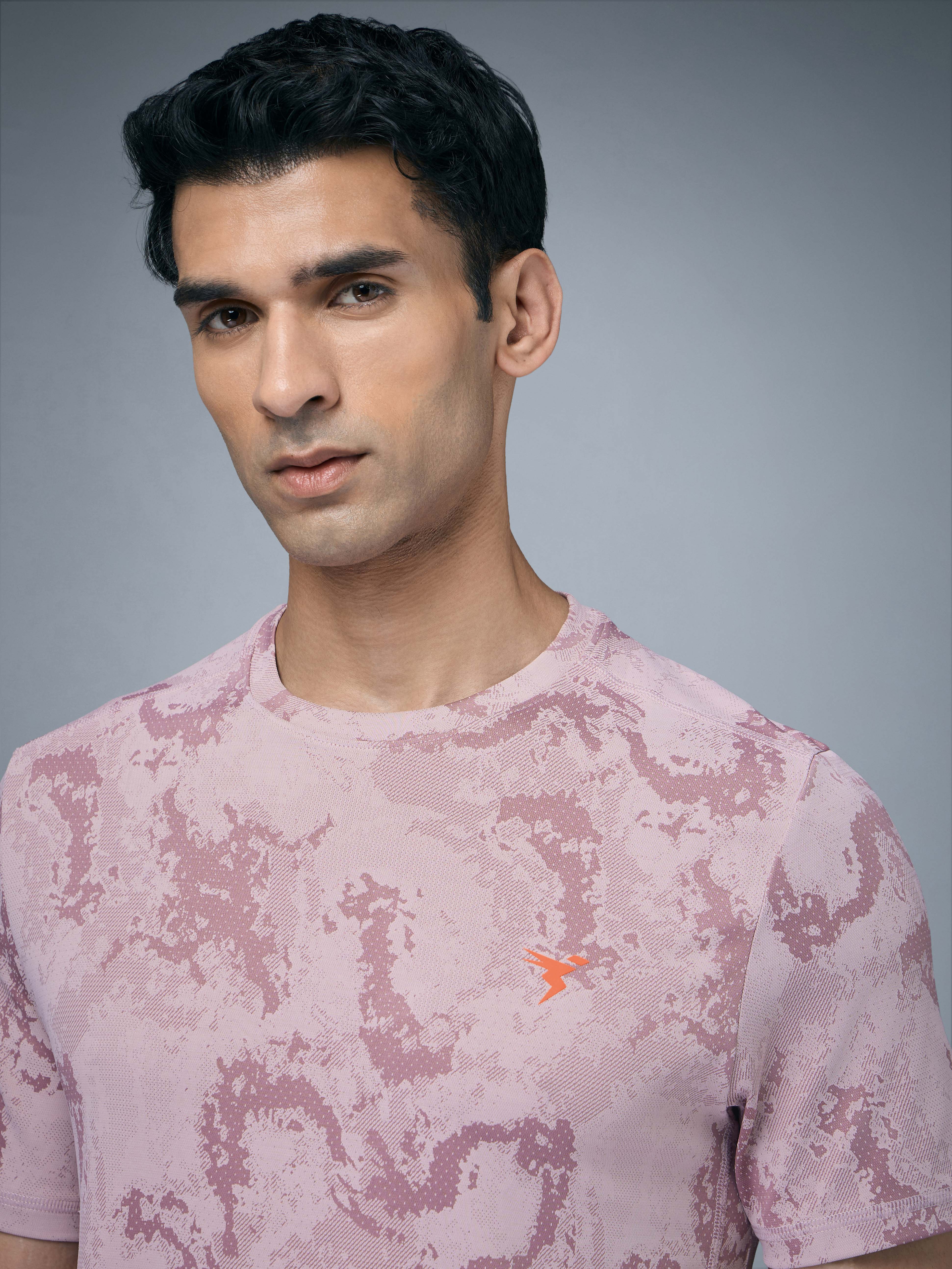 Men Jacquard Slim Fit Crew Neck T-shirt with DOUBLE COOL - Image 6
