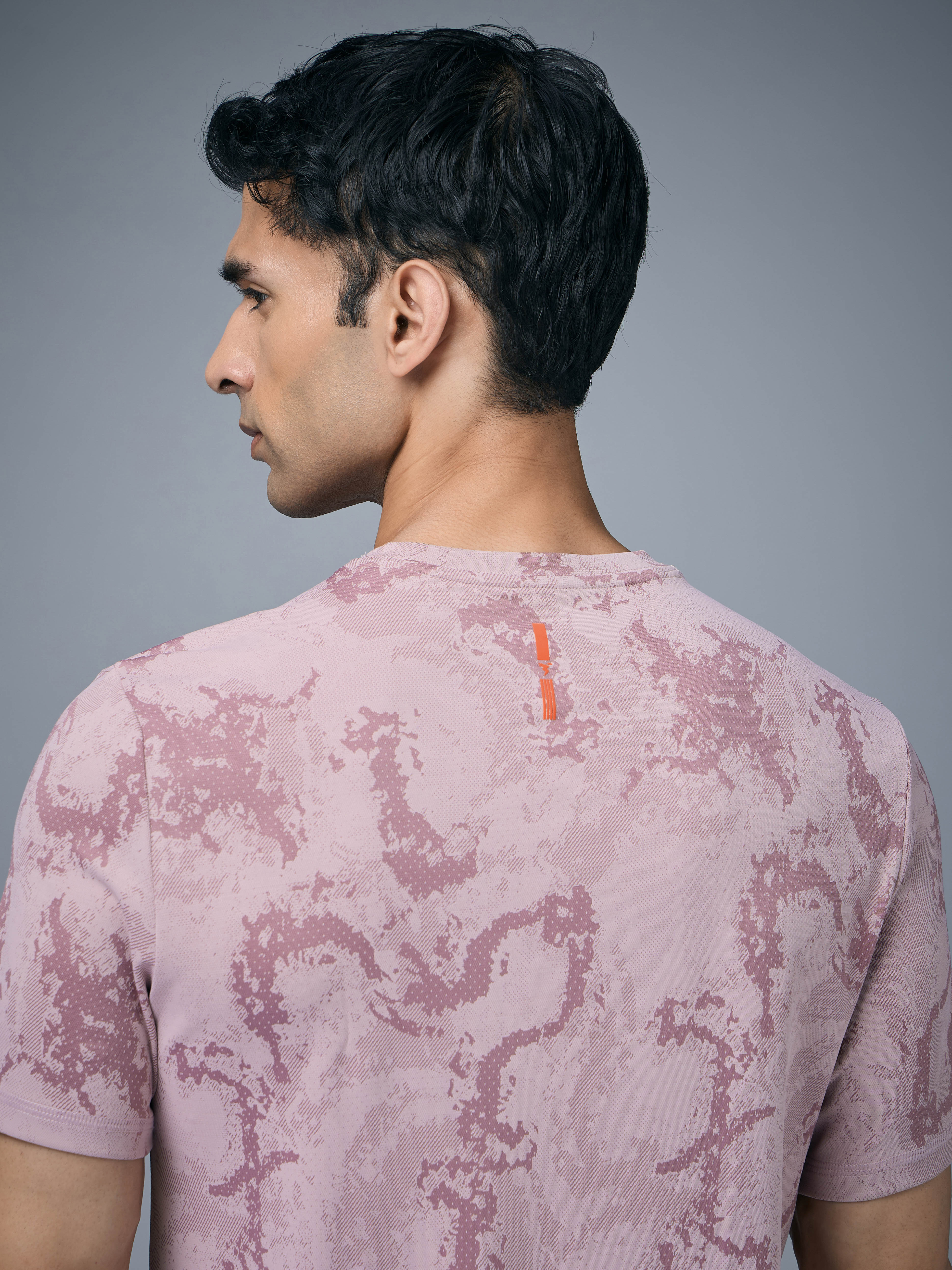 Men Jacquard Slim Fit Crew Neck T-shirt with DOUBLE COOL - Image 7