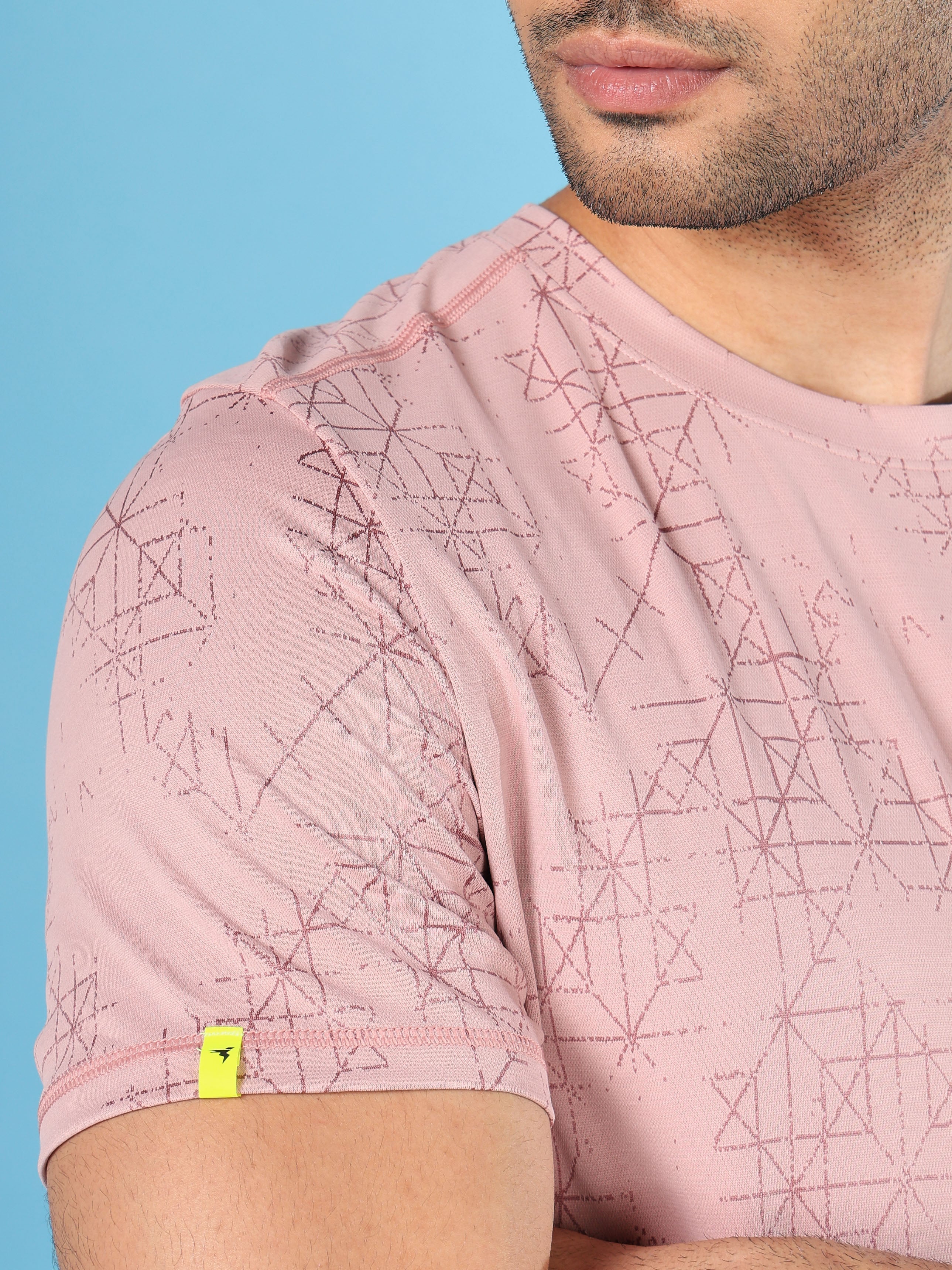 Men Jacquard Slim Fit Crew Neck T-shirt with DOUBLE COOL - Image 8