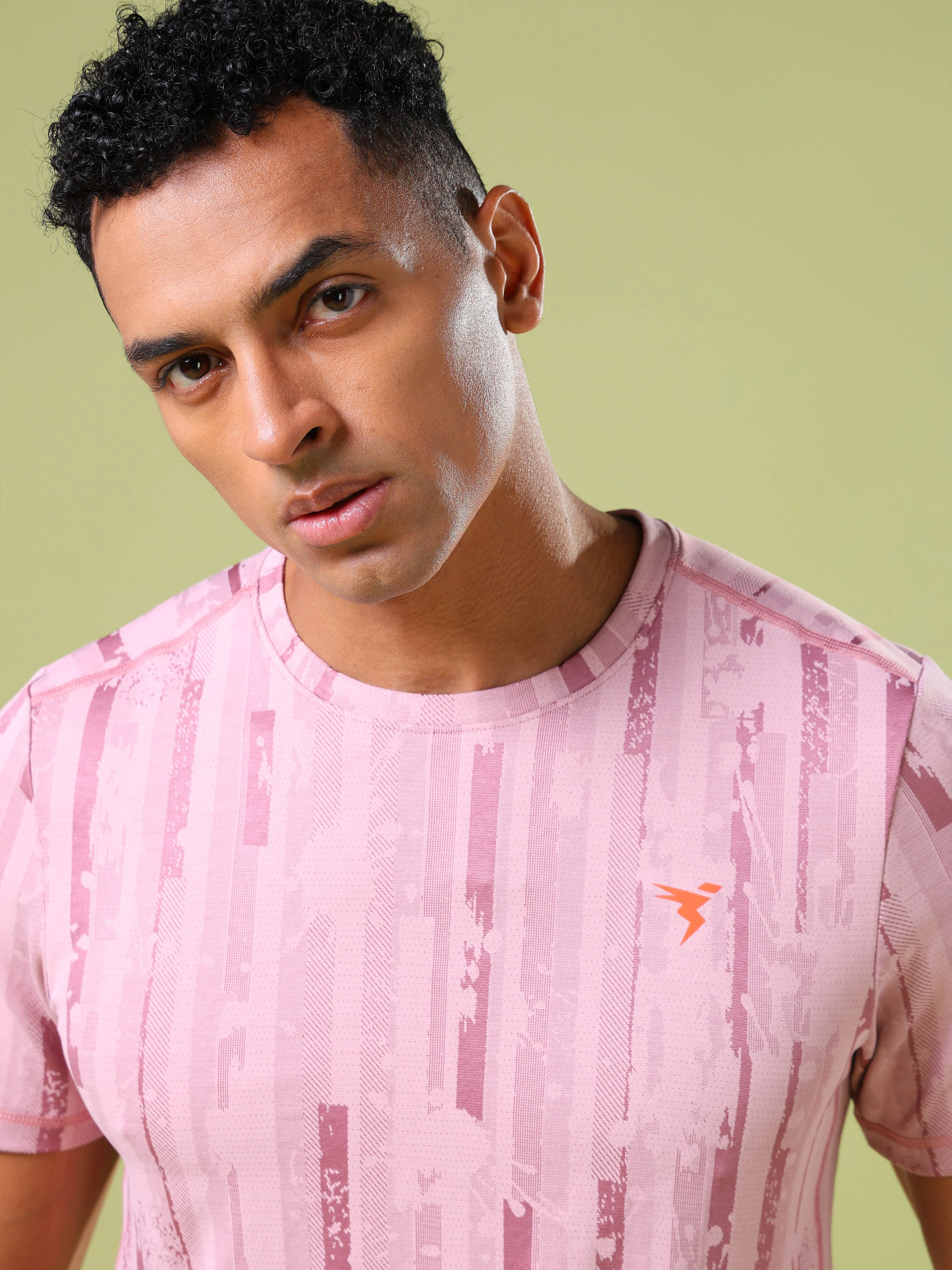 Men Jacquard Slim Fit Crew Neck T-shirt with DOUBLE COOL - Image 6