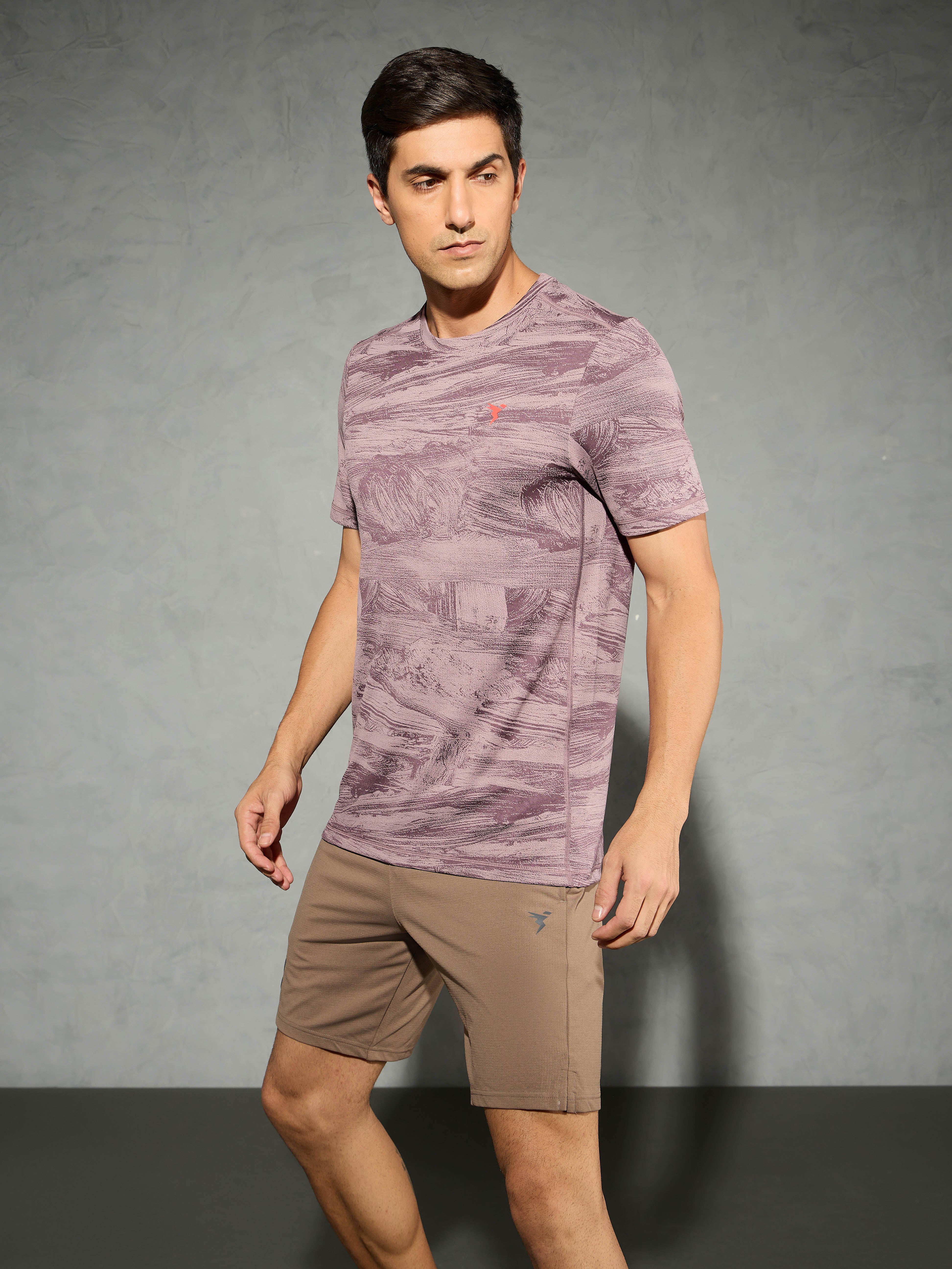 Men Jacquard Slim Fit Crew Neck T-shirt with DOUBLE COOL - Image 4