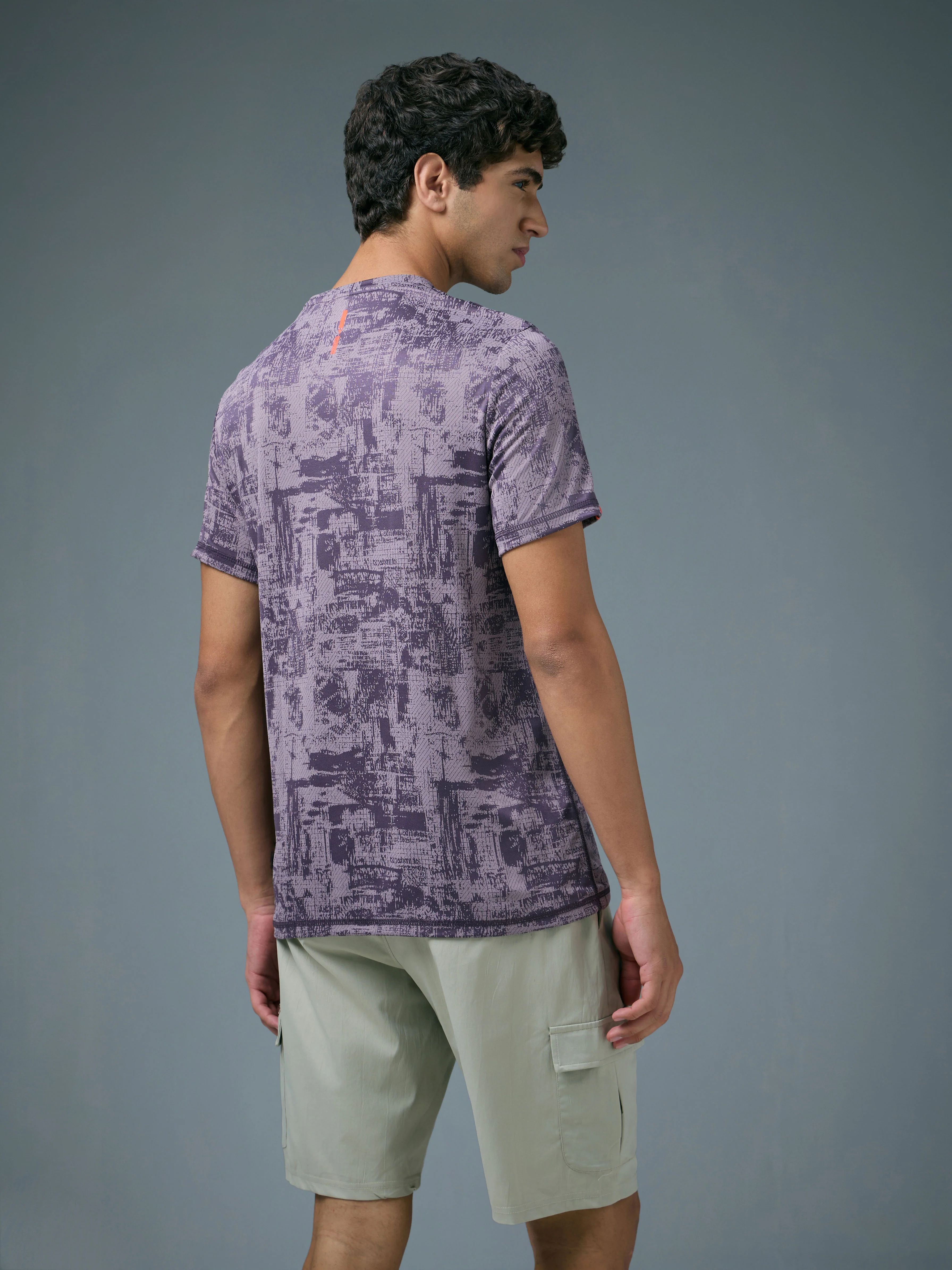 Men Jacquard Slim Fit Crew Neck T-shirt with DOUBLE COOL - Image 3