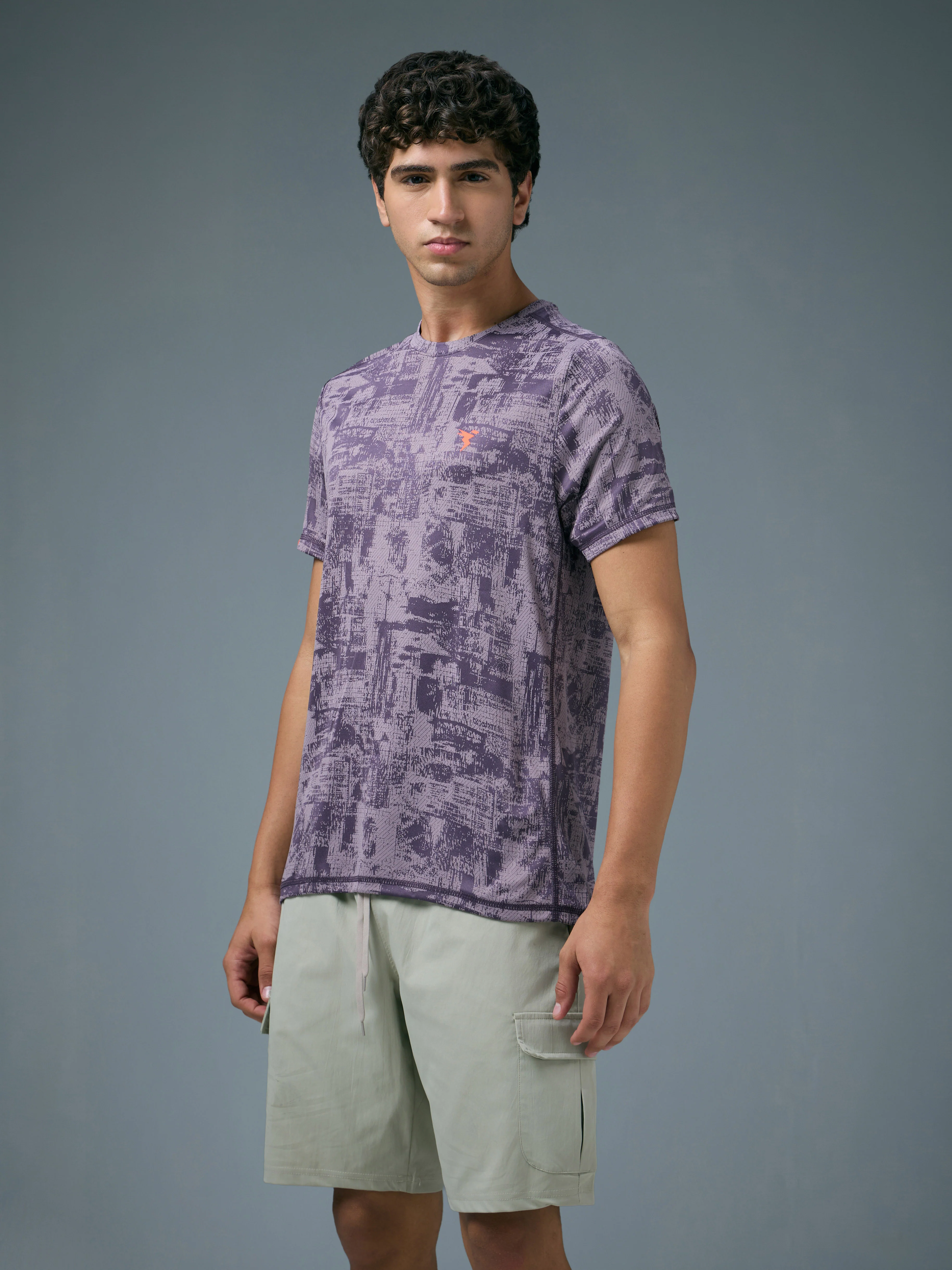 Men Jacquard Slim Fit Crew Neck T-shirt with DOUBLE COOL - Image 4