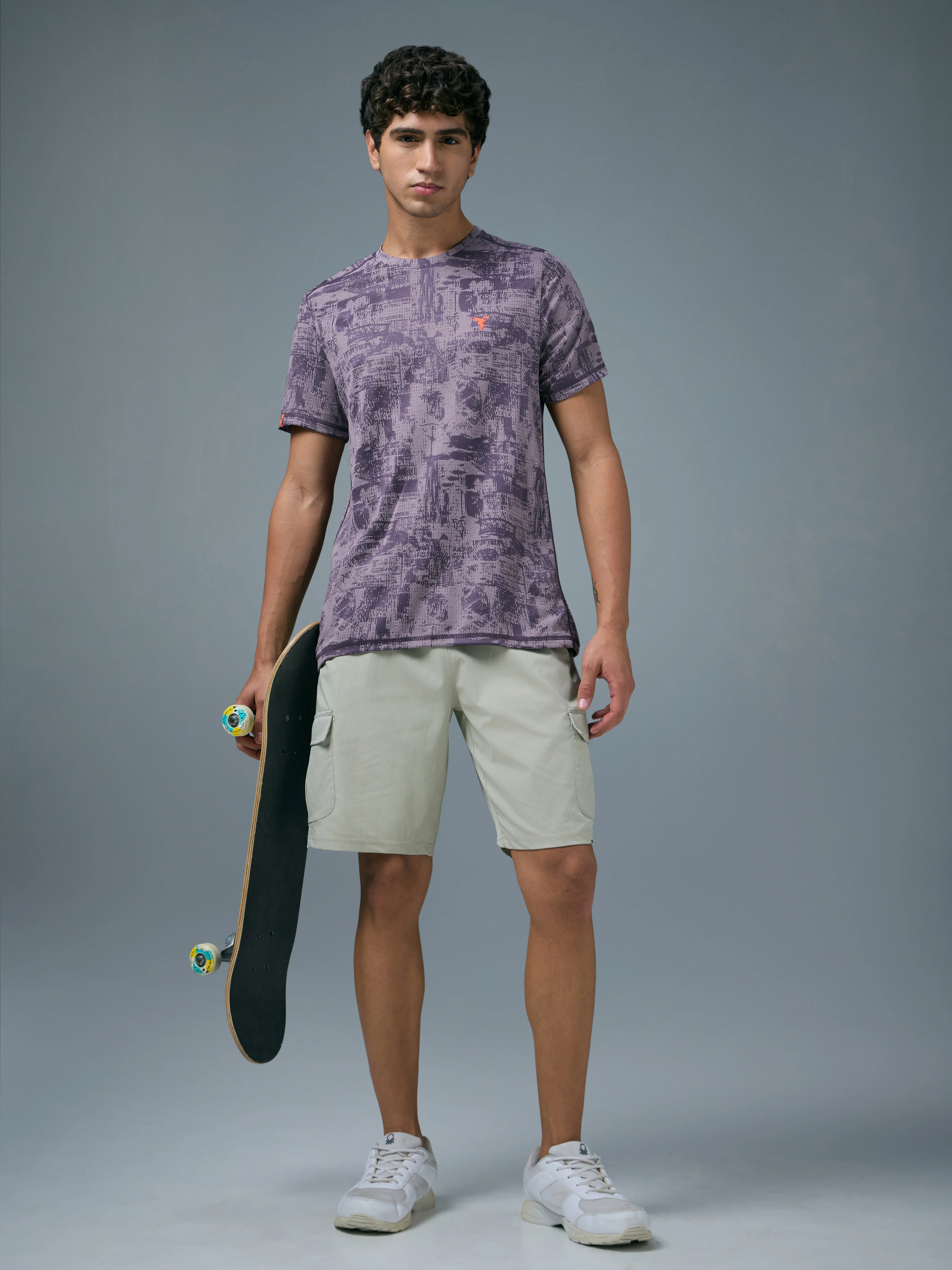 Men Jacquard Slim Fit Crew Neck T-shirt with DOUBLE COOL - Image 5