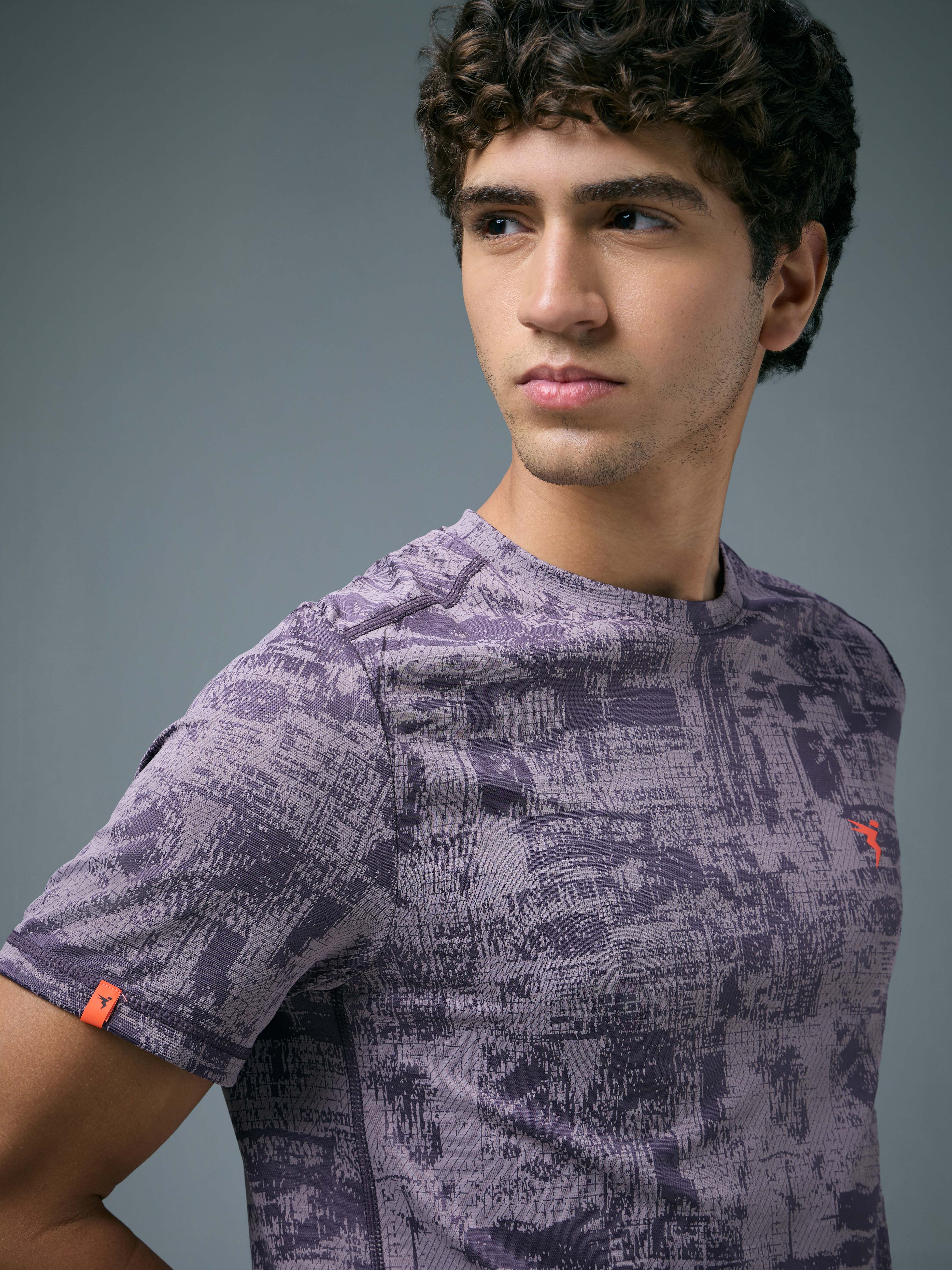 Men Jacquard Slim Fit Crew Neck T-shirt with DOUBLE COOL - Image 6