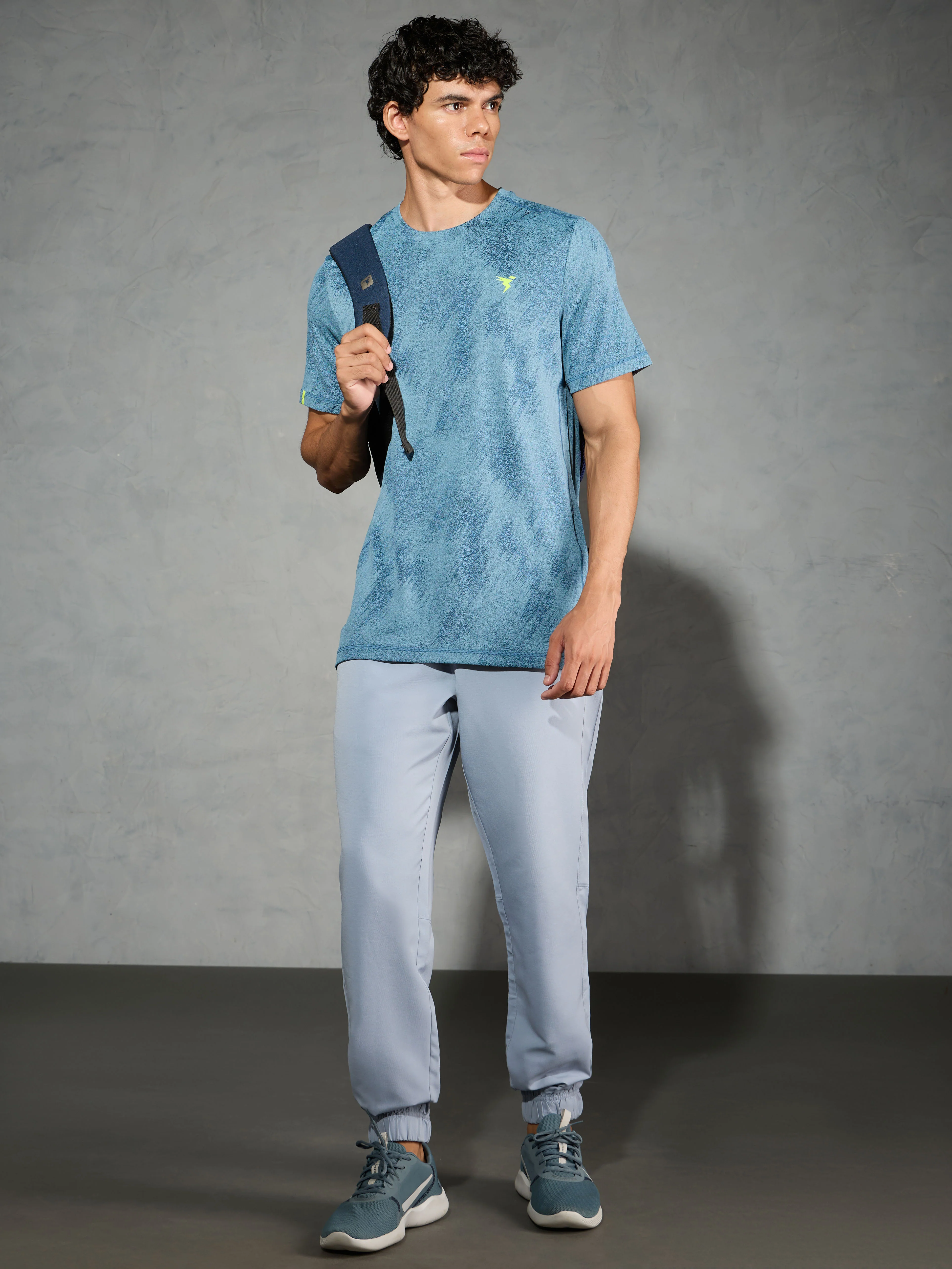 Men Jacquard Slim Fit Crew Neck T-shirt with DOUBLE COOL - Image 7
