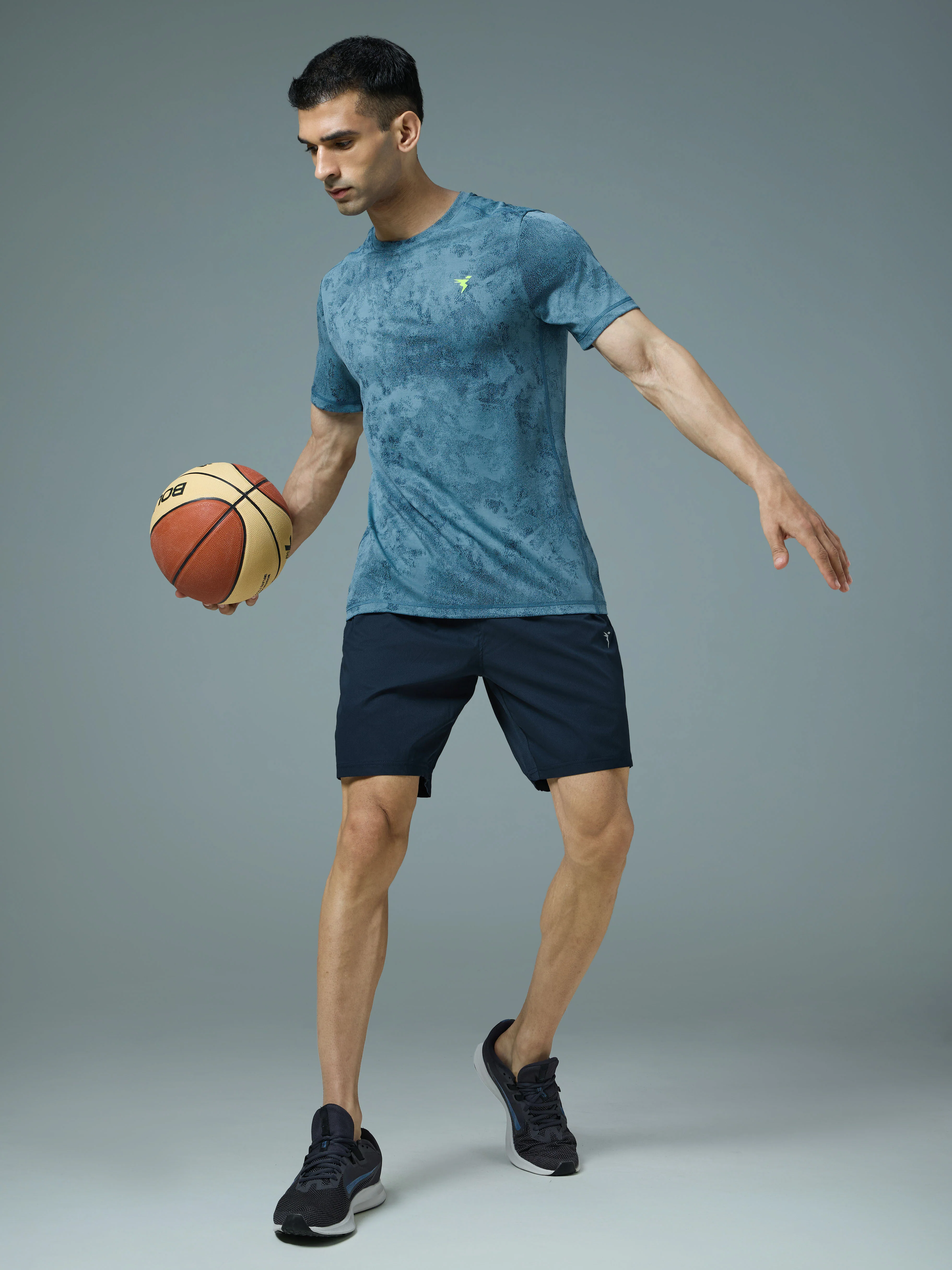 Men Jacquard Slim Fit Crew Neck T-shirt with DOUBLE COOL - Image 5