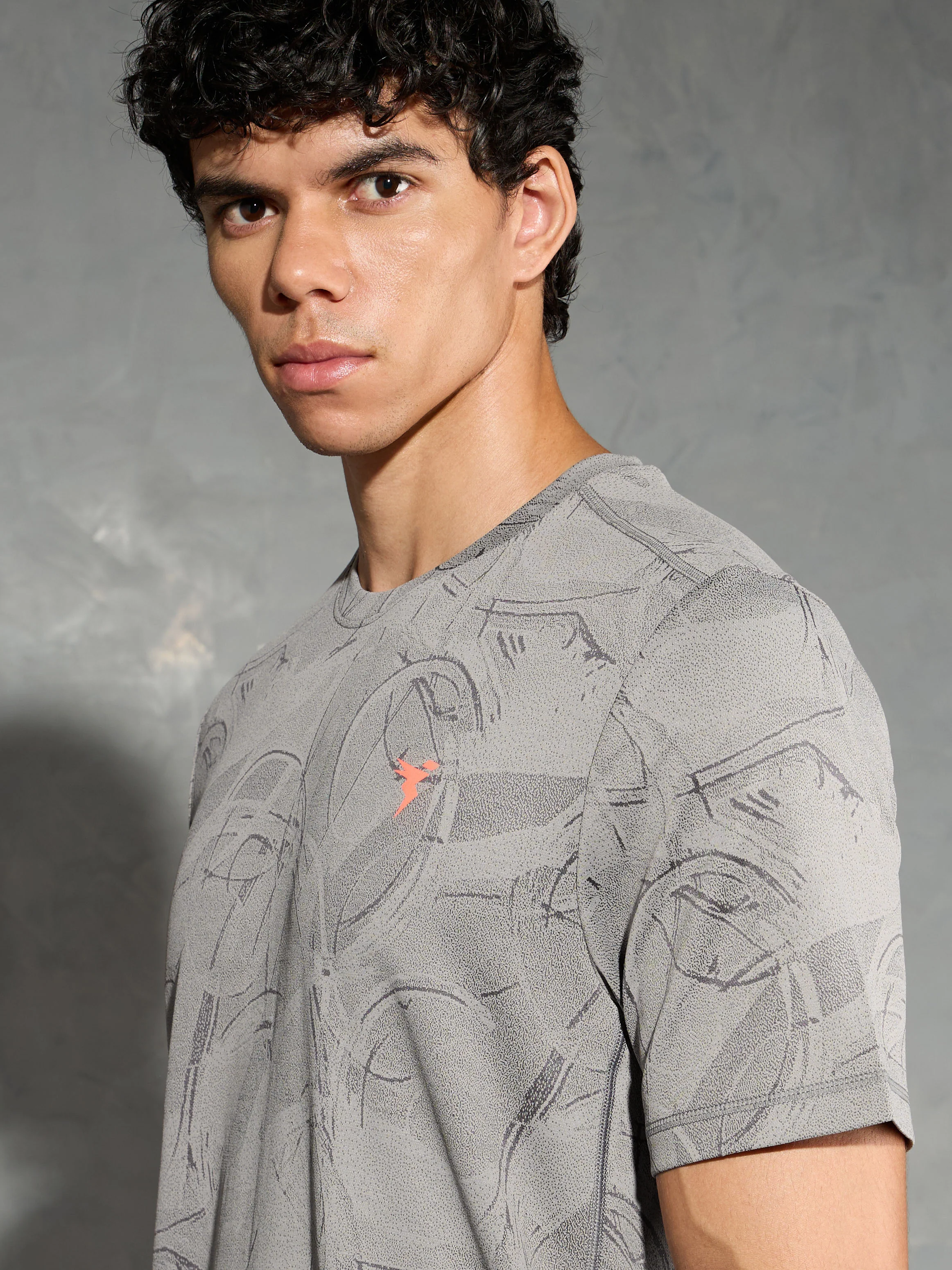 Men Jacquard Slim Fit Crew Neck T-shirt with DOUBLE COOL - Image 6