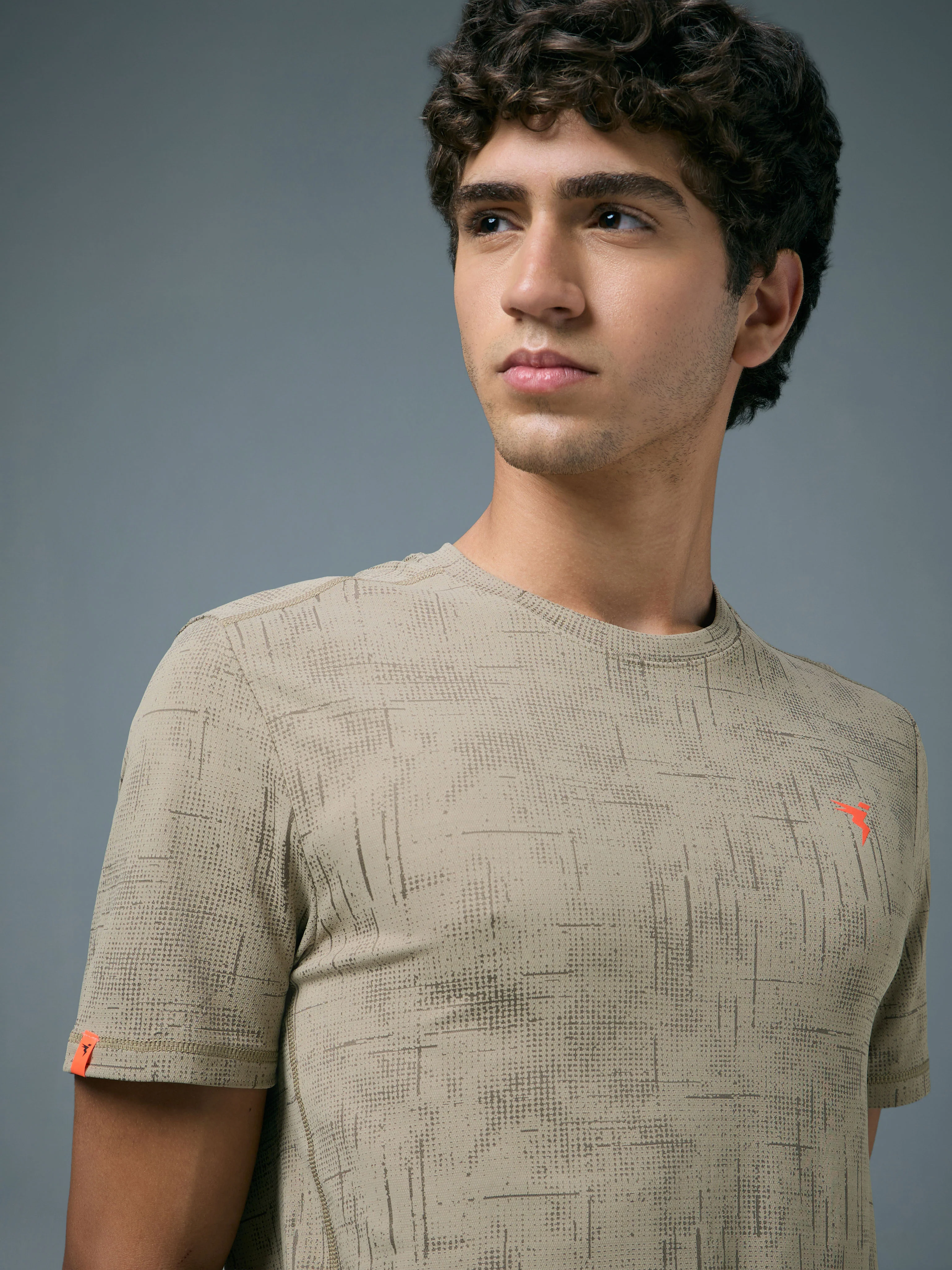 Men Jacquard Slim Fit Crew Neck T-shirt with DOUBLE COOL - Image 6