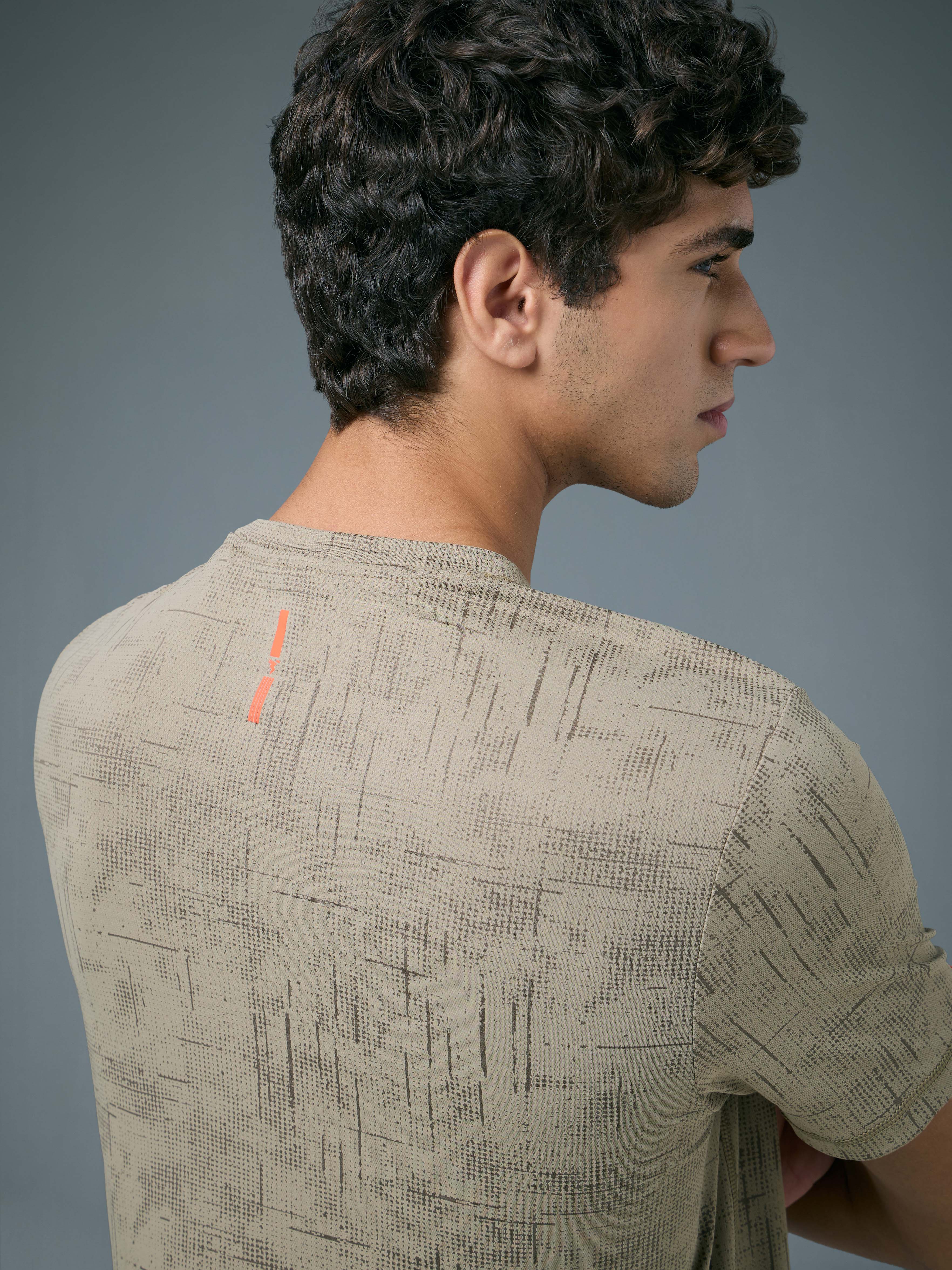 Men Jacquard Slim Fit Crew Neck T-shirt with DOUBLE COOL - Image 7